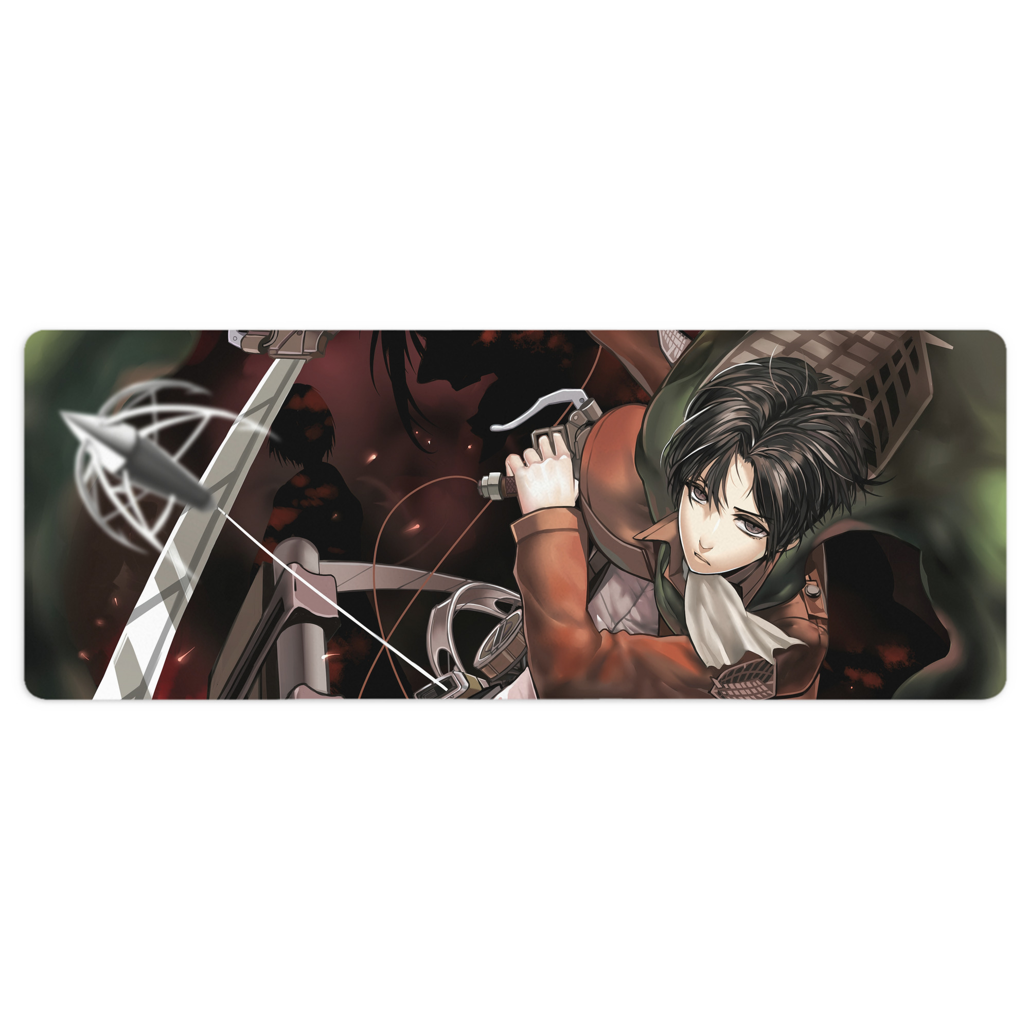 （画像用） 進撃の巨人 Attack on Titan ステッチ加工 大判デスクマット／滑り止めマウスパッド