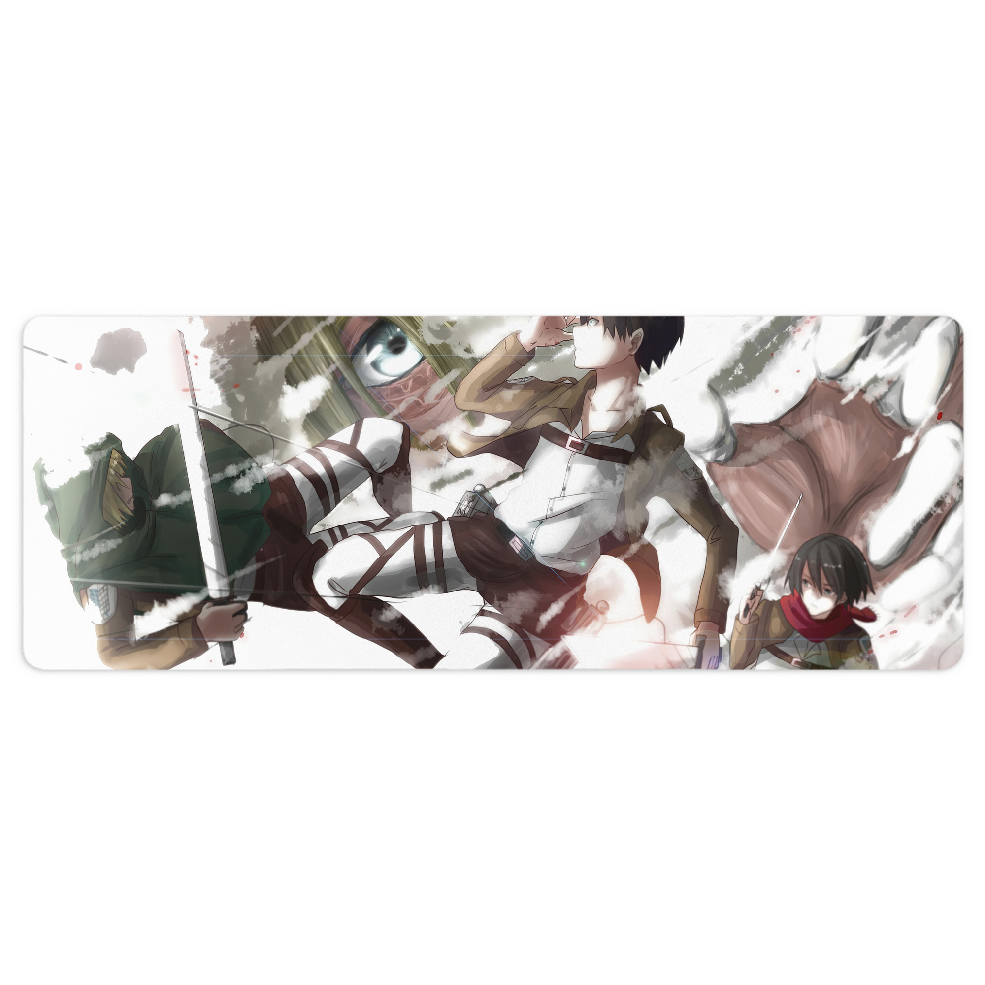 （画像用） 進撃の巨人 Attack on Titan ステッチ加工 大判デスクマット／滑り止めマウスパッド