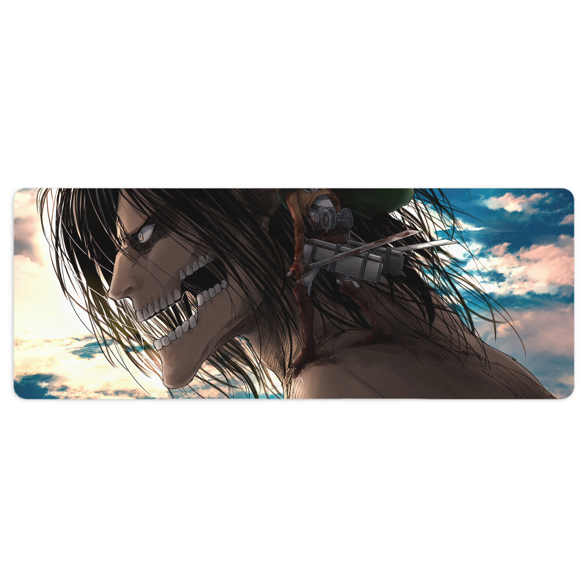 （画像用） 進撃の巨人 Attack on Titan ステッチ加工 大判デスクマット／滑り止めマウスパッド