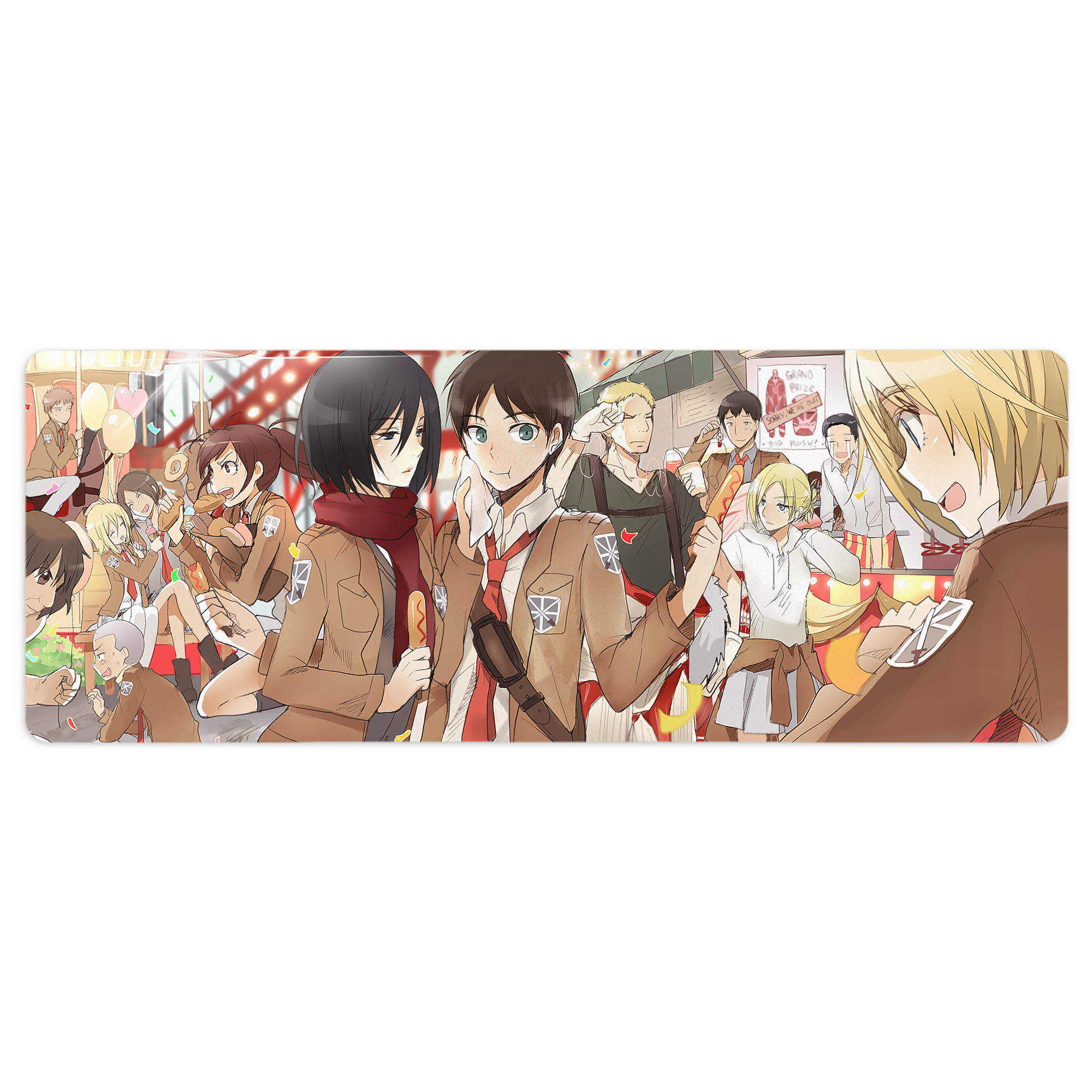 （画像用） 進撃の巨人 Attack on Titan ステッチ加工 大判デスクマット／滑り止めマウスパッド