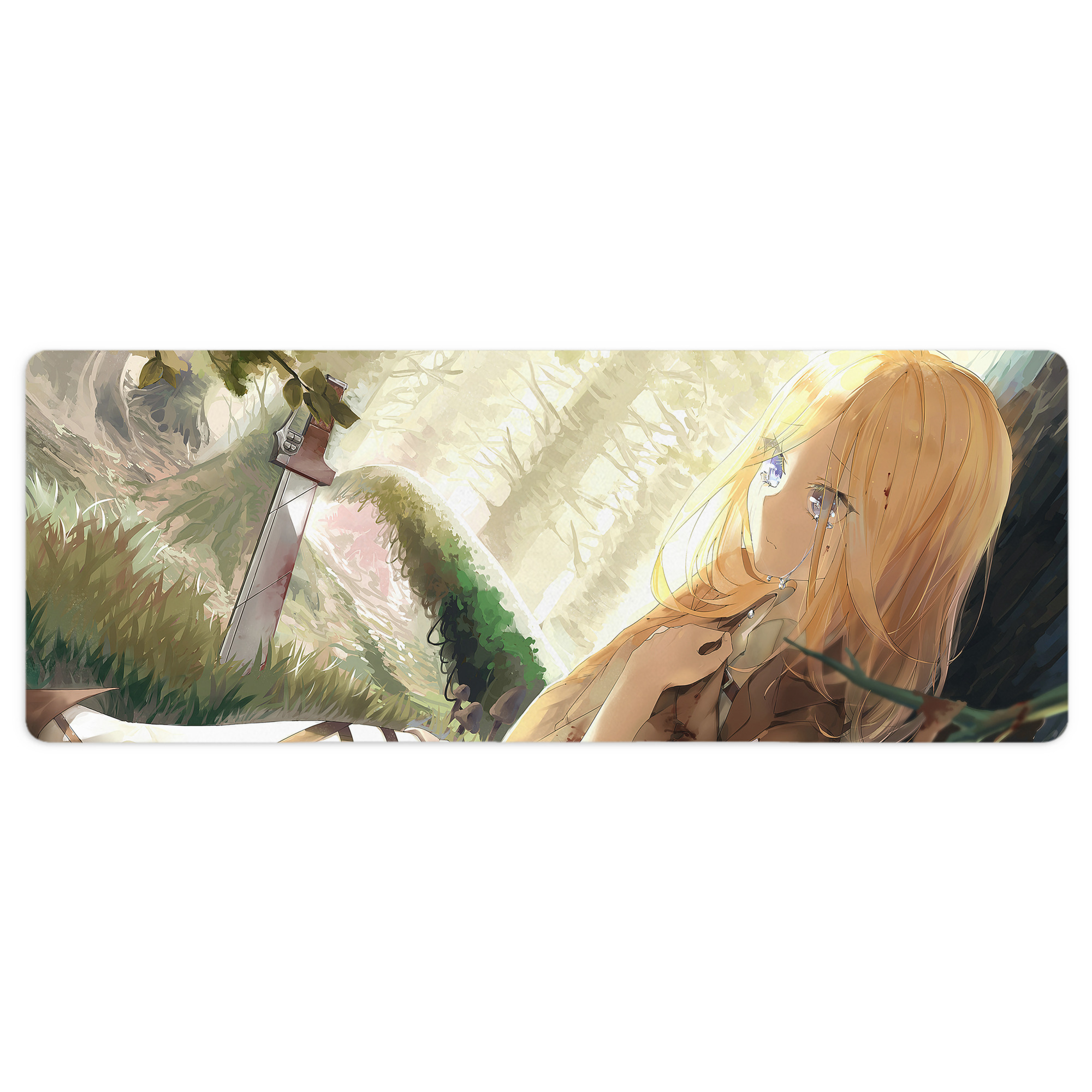 （画像用） 進撃の巨人 Attack on Titan ステッチ加工 大判デスクマット／滑り止めマウスパッド