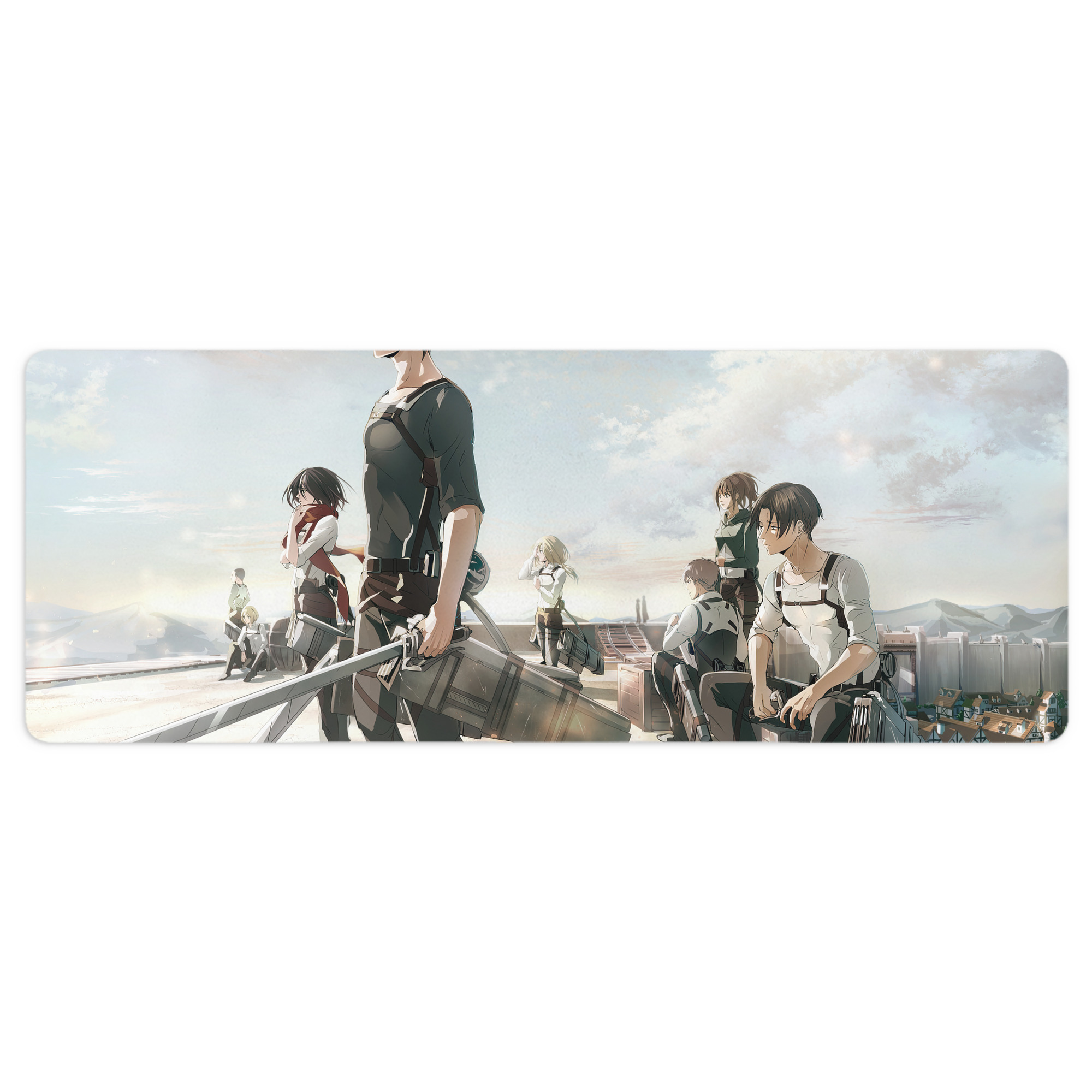 （画像用） 進撃の巨人 Attack on Titan ステッチ加工 大判デスクマット／滑り止めマウスパッド