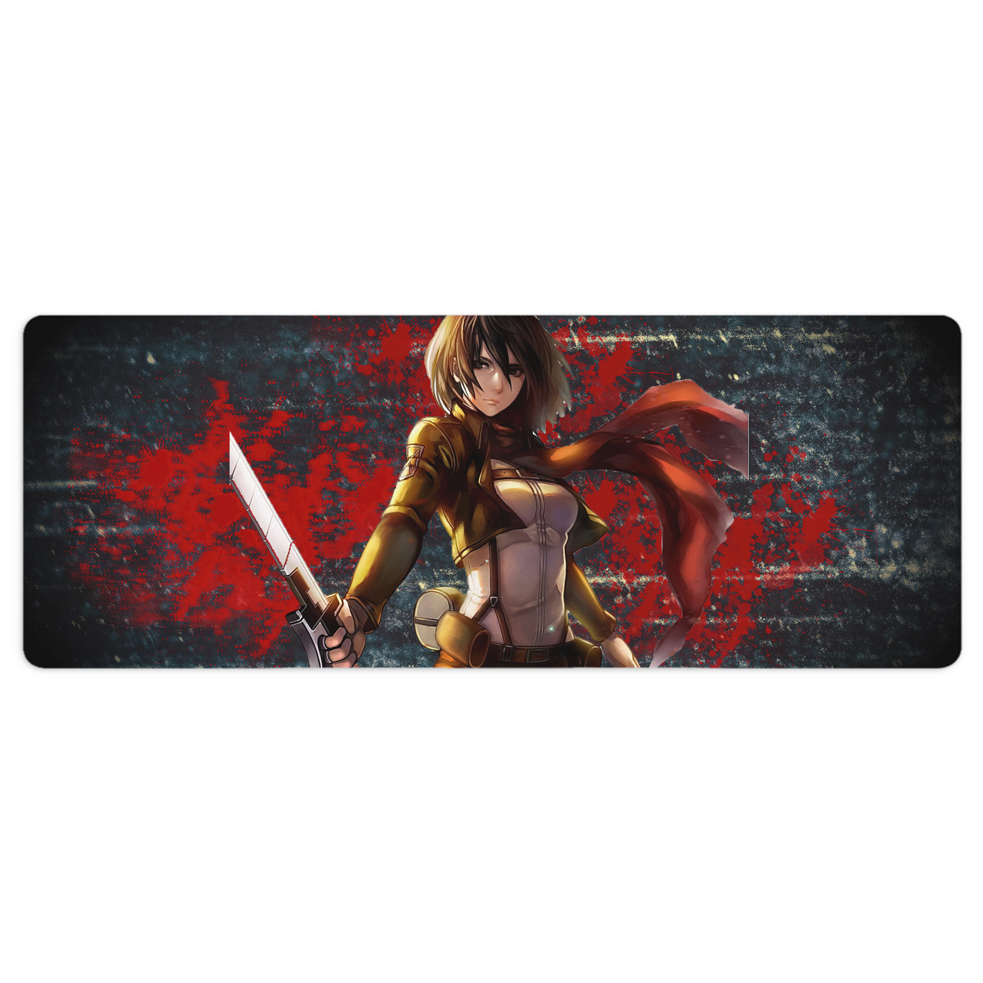 （画像用） 進撃の巨人 Attack on Titan ステッチ加工 大判デスクマット／滑り止めマウスパッド