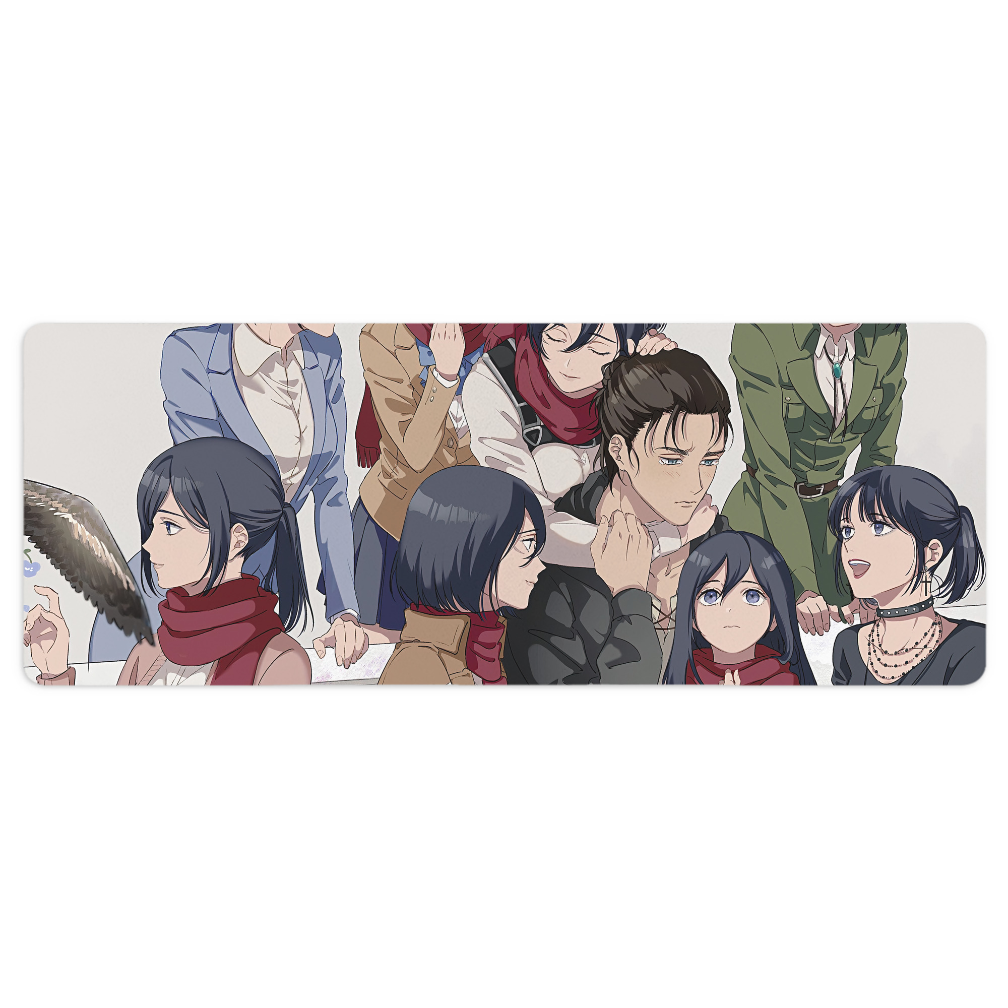 （画像用） 進撃の巨人 Attack on Titan ステッチ加工 大判デスクマット／滑り止めマウスパッド