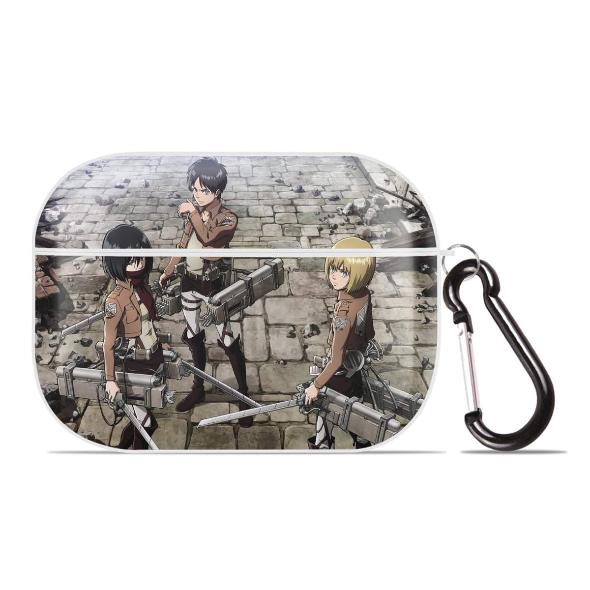 （画像用） 進撃の巨人 Attack on Titan 【AirPods Pro用】ハードシェル保護ケース 耐衝撃・防指紋・カラビナ付き商品仕様
