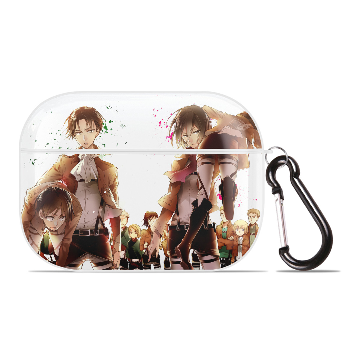 （画像用） 進撃の巨人 Attack on Titan 【AirPods Pro用】ハードシェル保護ケース 耐衝撃・防指紋・カラビナ付き商品仕様