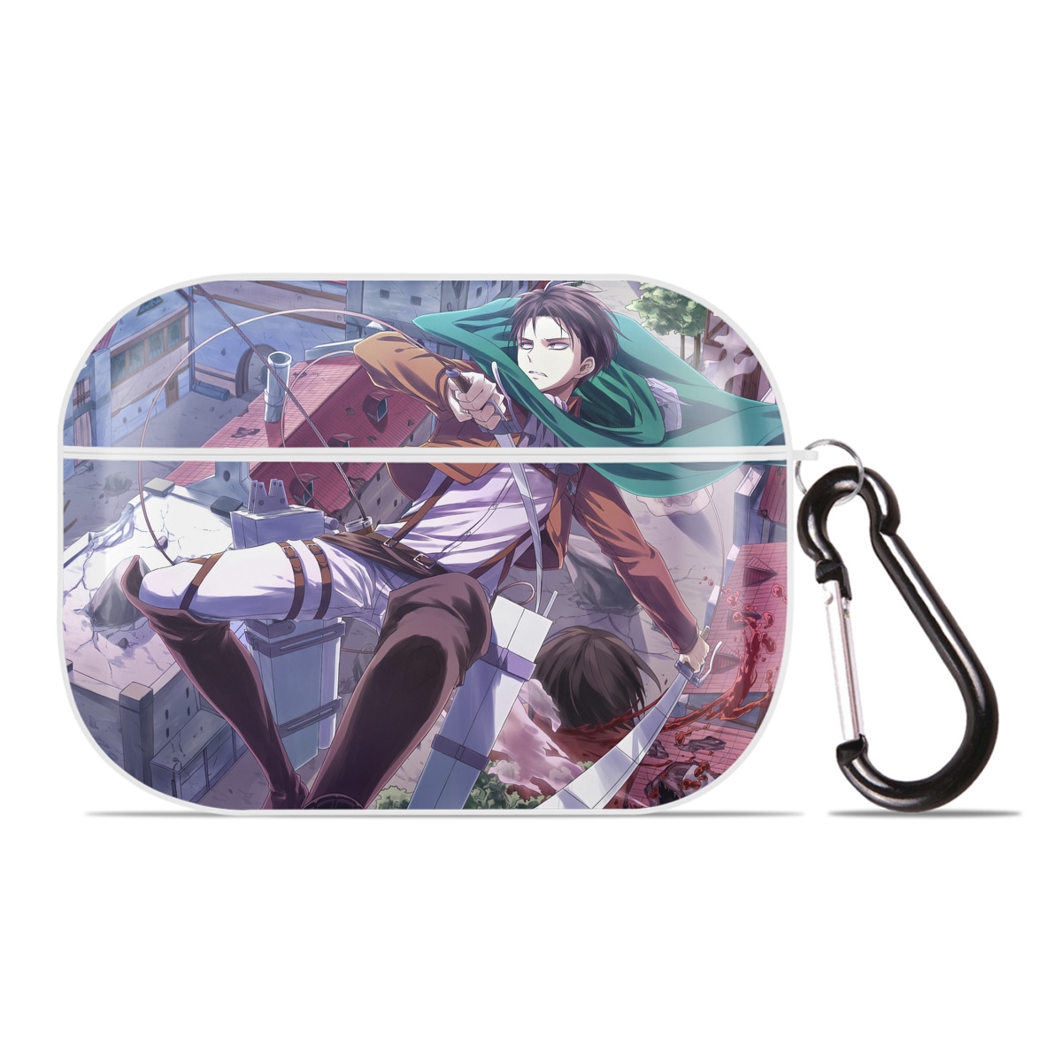 （画像用） 進撃の巨人 Attack on Titan 【AirPods Pro用】ハードシェル保護ケース 耐衝撃・防指紋・カラビナ付き商品仕様