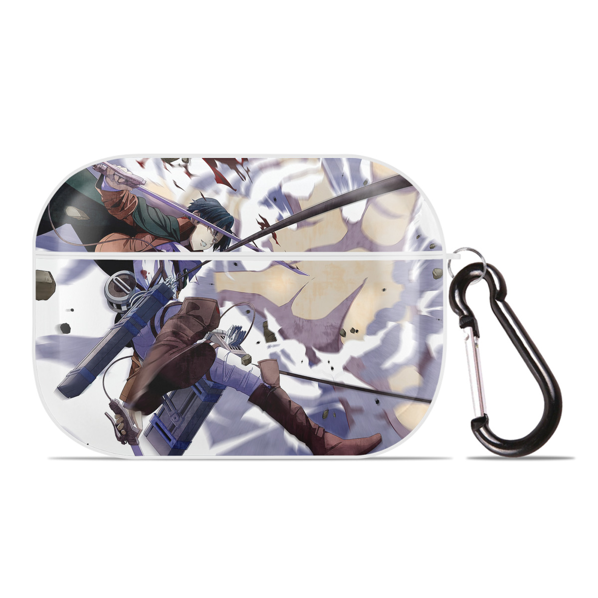 （画像用） 進撃の巨人 Attack on Titan 【AirPods Pro用】ハードシェル保護ケース 耐衝撃・防指紋・カラビナ付き商品仕様