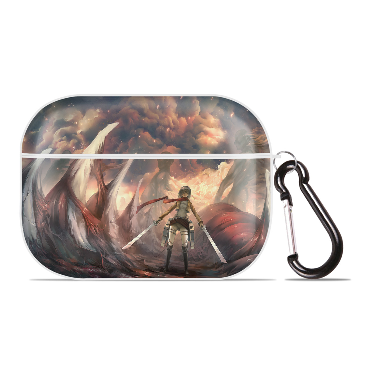 （画像用） 進撃の巨人 Attack on Titan 【AirPods Pro用】ハードシェル保護ケース 耐衝撃・防指紋・カラビナ付き商品仕様