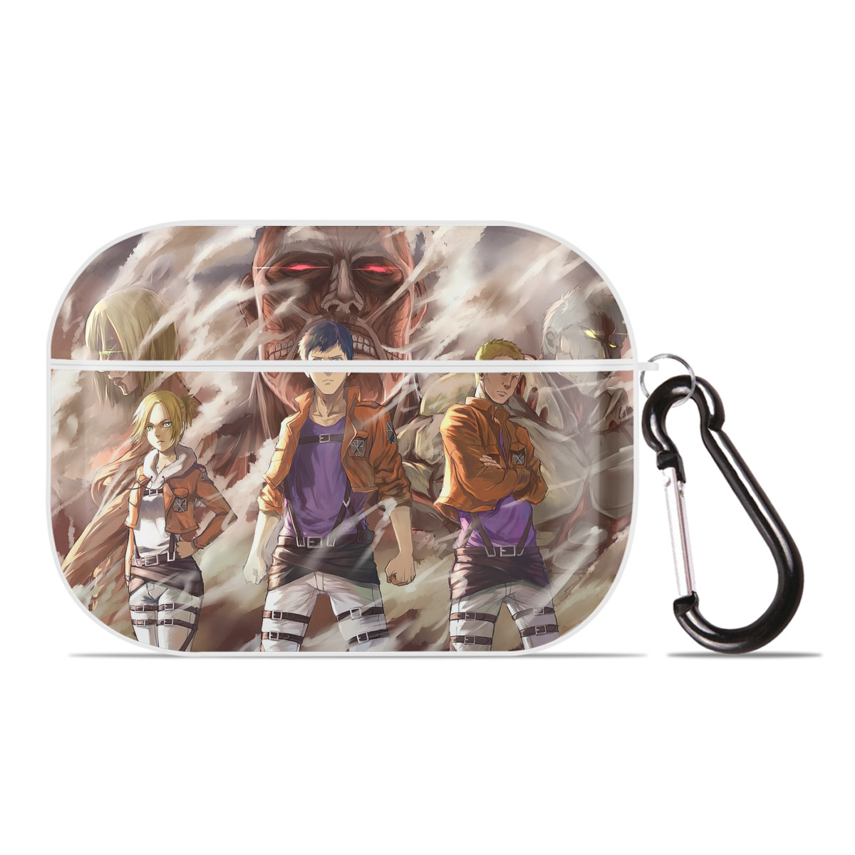 （画像用） 進撃の巨人 Attack on Titan 【AirPods Pro用】ハードシェル保護ケース 耐衝撃・防指紋・カラビナ付き商品仕様