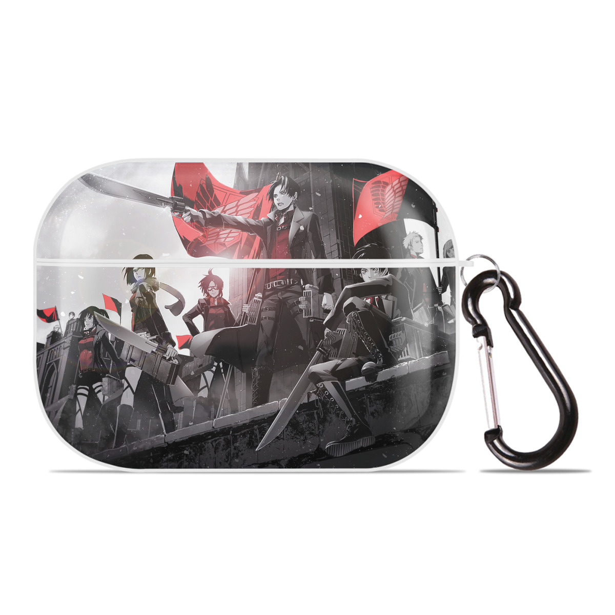 （画像用） 進撃の巨人 Attack on Titan 【AirPods Pro用】ハードシェル保護ケース 耐衝撃・防指紋・カラビナ付き商品仕様
