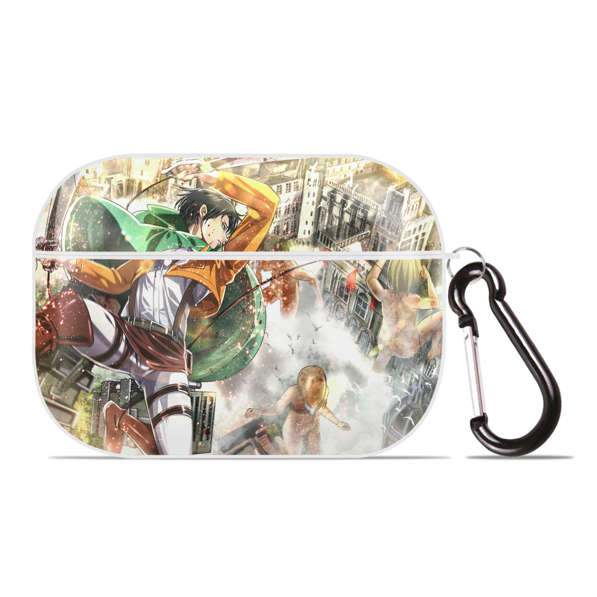 （画像用） 進撃の巨人 Attack on Titan 【AirPods Pro用】ハードシェル保護ケース 耐衝撃・防指紋・カラビナ付き商品仕様