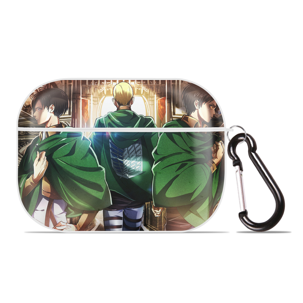 （画像用） 進撃の巨人 Attack on Titan 【AirPods Pro用】ハードシェル保護ケース 耐衝撃・防指紋・カラビナ付き商品仕様