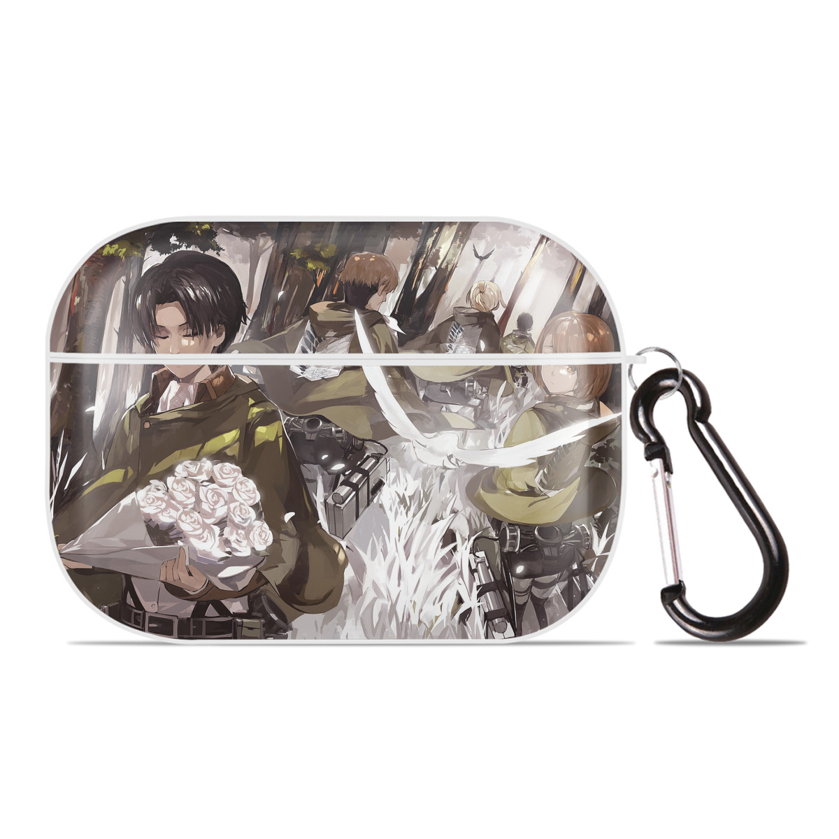 （画像用） 進撃の巨人 Attack on Titan 【AirPods Pro用】ハードシェル保護ケース 耐衝撃・防指紋・カラビナ付き商品仕様