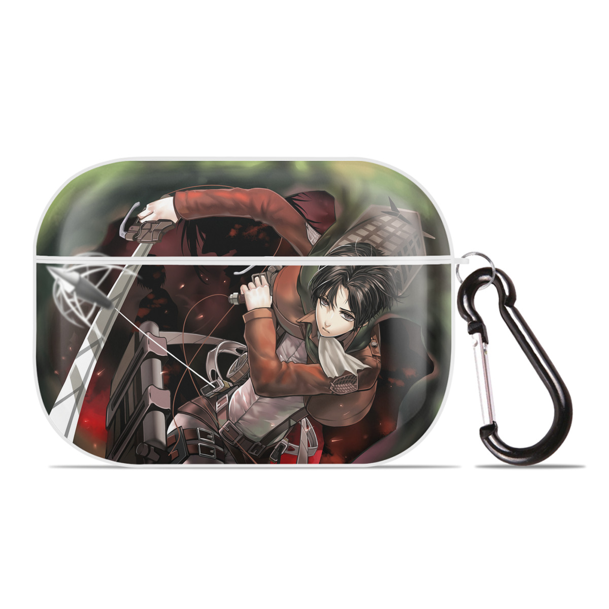 （画像用） 進撃の巨人 Attack on Titan 【AirPods Pro用】ハードシェル保護ケース 耐衝撃・防指紋・カラビナ付き商品仕様