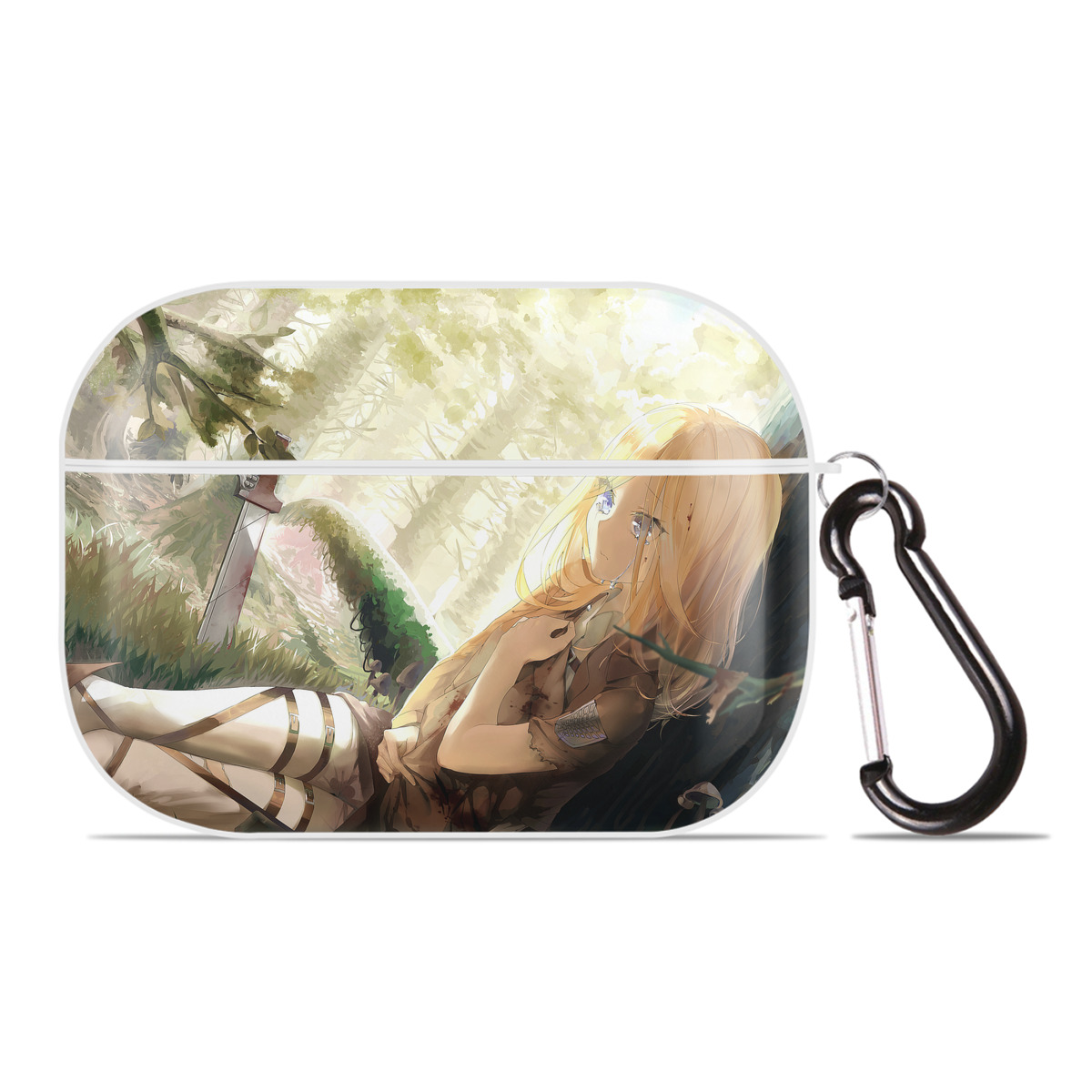 （画像用） 進撃の巨人 Attack on Titan 【AirPods Pro用】ハードシェル保護ケース 耐衝撃・防指紋・カラビナ付き商品仕様