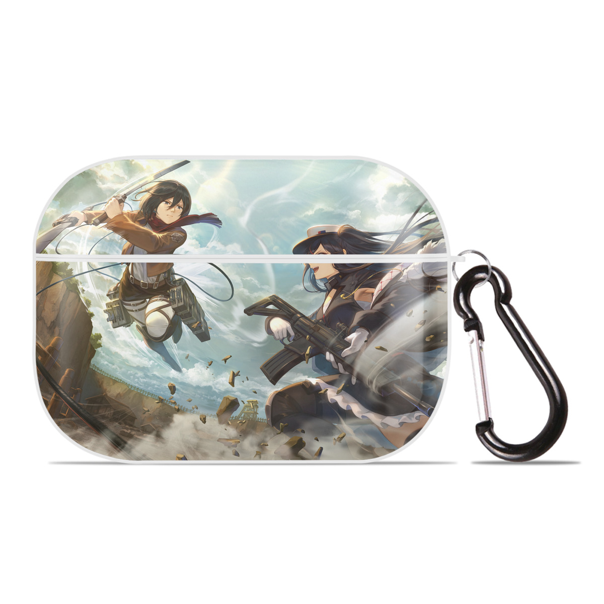 （画像用） 進撃の巨人 Attack on Titan 【AirPods Pro用】ハードシェル保護ケース 耐衝撃・防指紋・カラビナ付き商品仕様