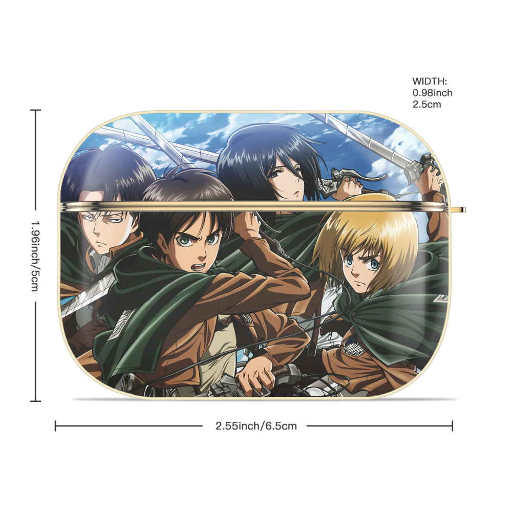 進撃の巨人 Attack on Titan 【AirPods Pro用】ハードシェル保護ケース｜耐衝撃・防指紋・カラビナ付き商品仕様