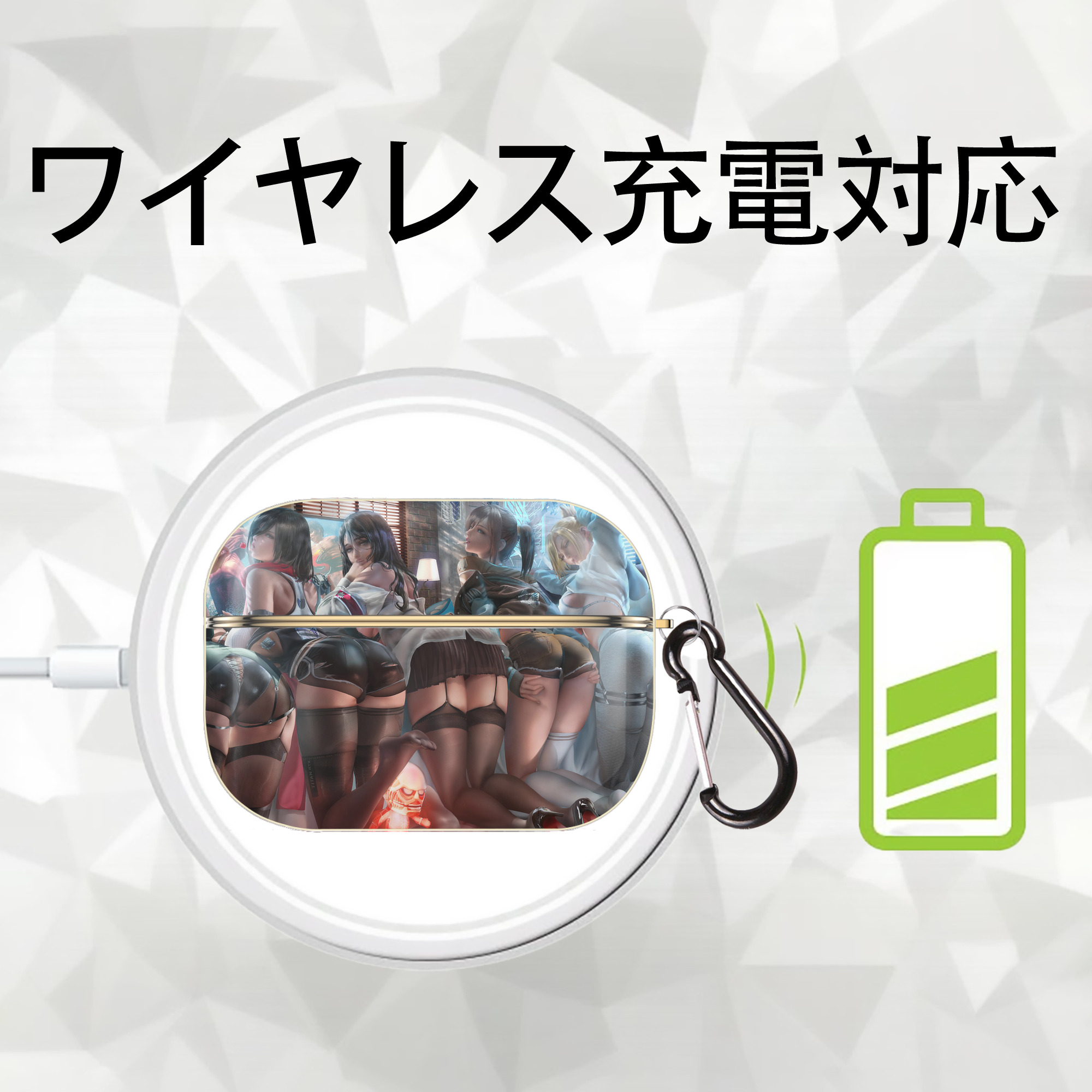 進撃の巨人 Attack on Titan 【AirPods Pro用】ハードシェル保護ケース｜耐衝撃・防指紋・カラビナ付き商品仕様