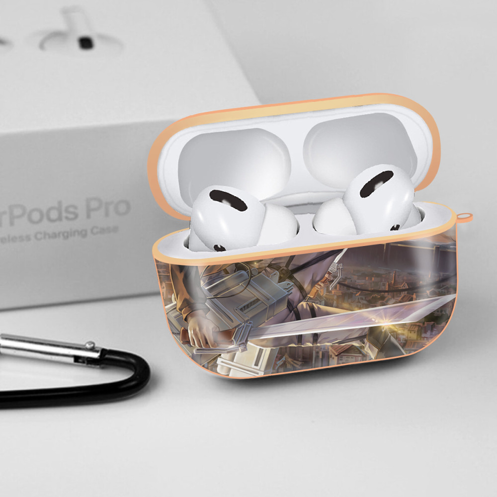 進撃の巨人 Attack on Titan 【AirPods Pro用】ハードシェル保護ケース｜耐衝撃・防指紋・カラビナ付き商品仕様