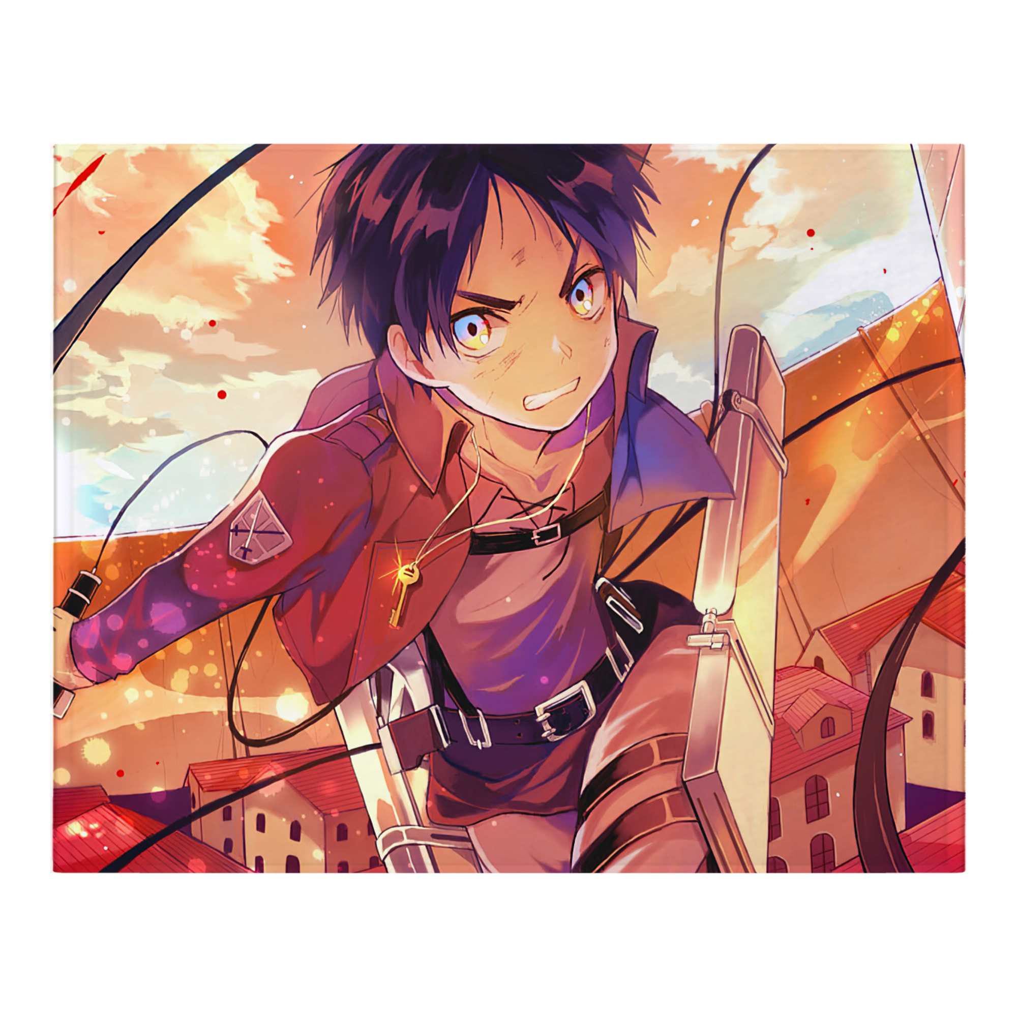 （画像用） 進撃の巨人 Attack on Titan フランネルブランケット・多サイズ対応（横型）