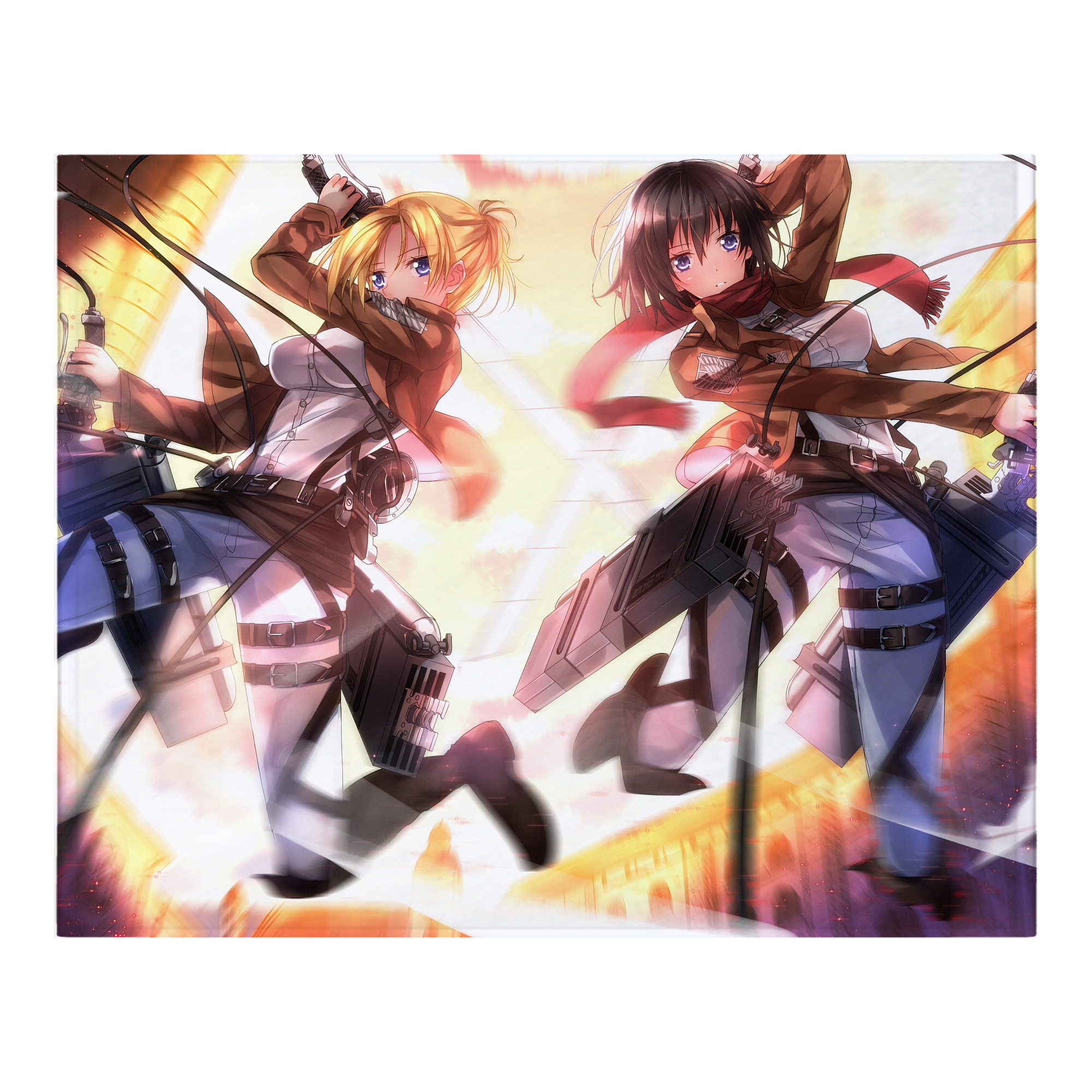 （画像用） 進撃の巨人 Attack on Titan フランネルブランケット・多サイズ対応（横型）