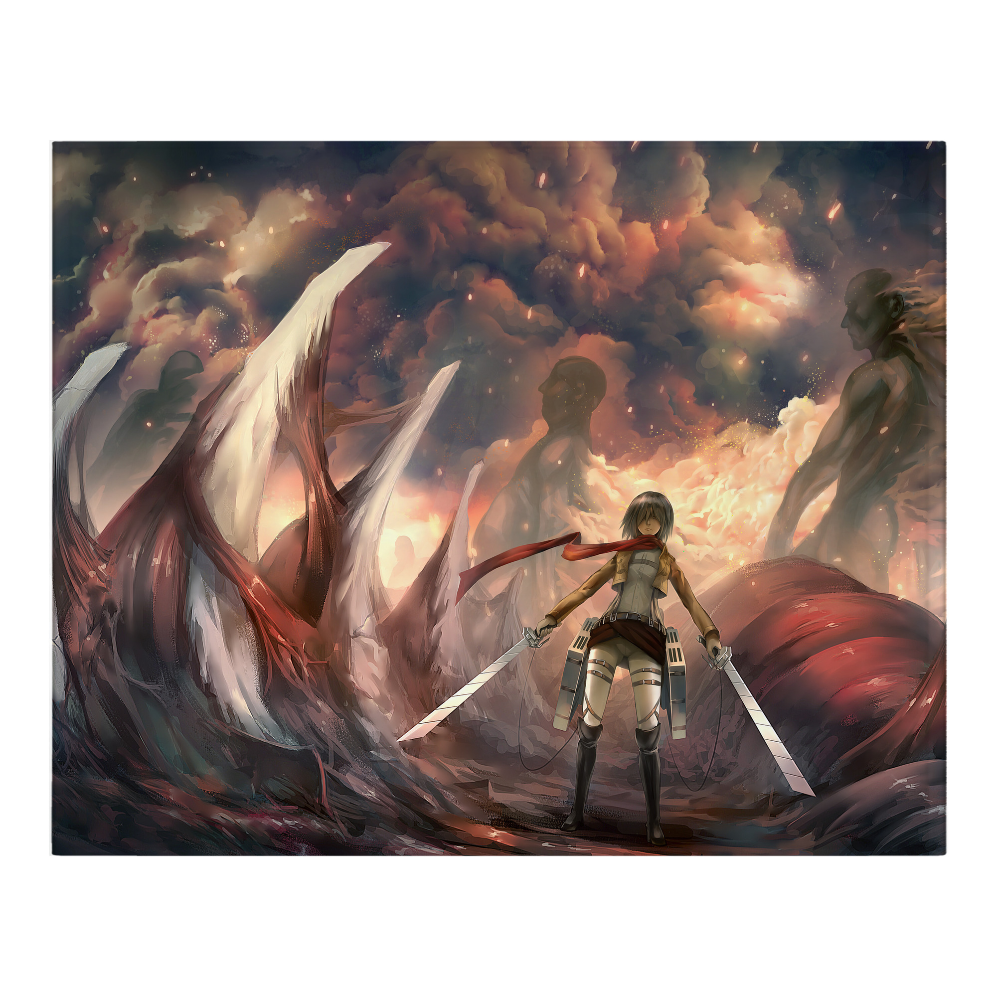 （画像用） 進撃の巨人 Attack on Titan フランネルブランケット・多サイズ対応（横型）