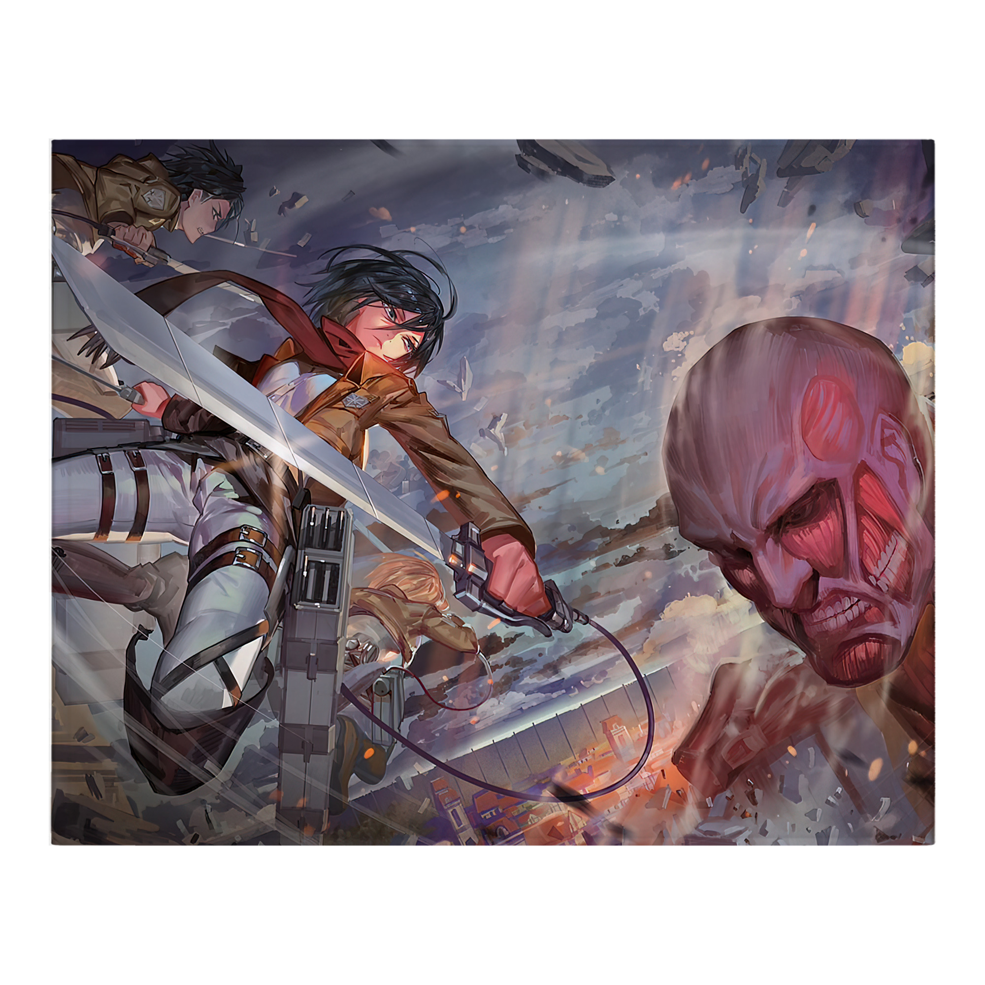 （画像用） 進撃の巨人 Attack on Titan フランネルブランケット・多サイズ対応（横型）