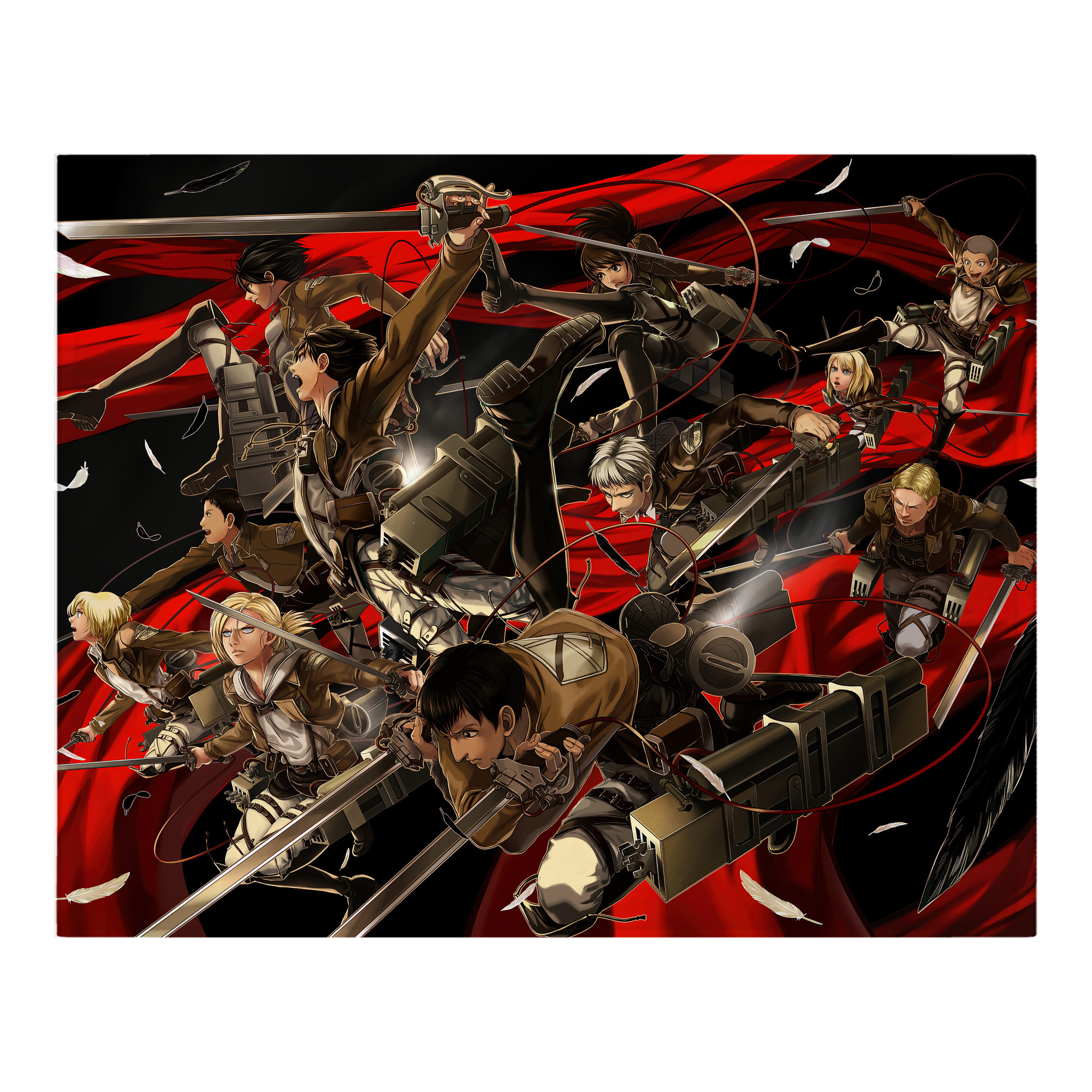 （画像用） 進撃の巨人 Attack on Titan フランネルブランケット・多サイズ対応（横型）