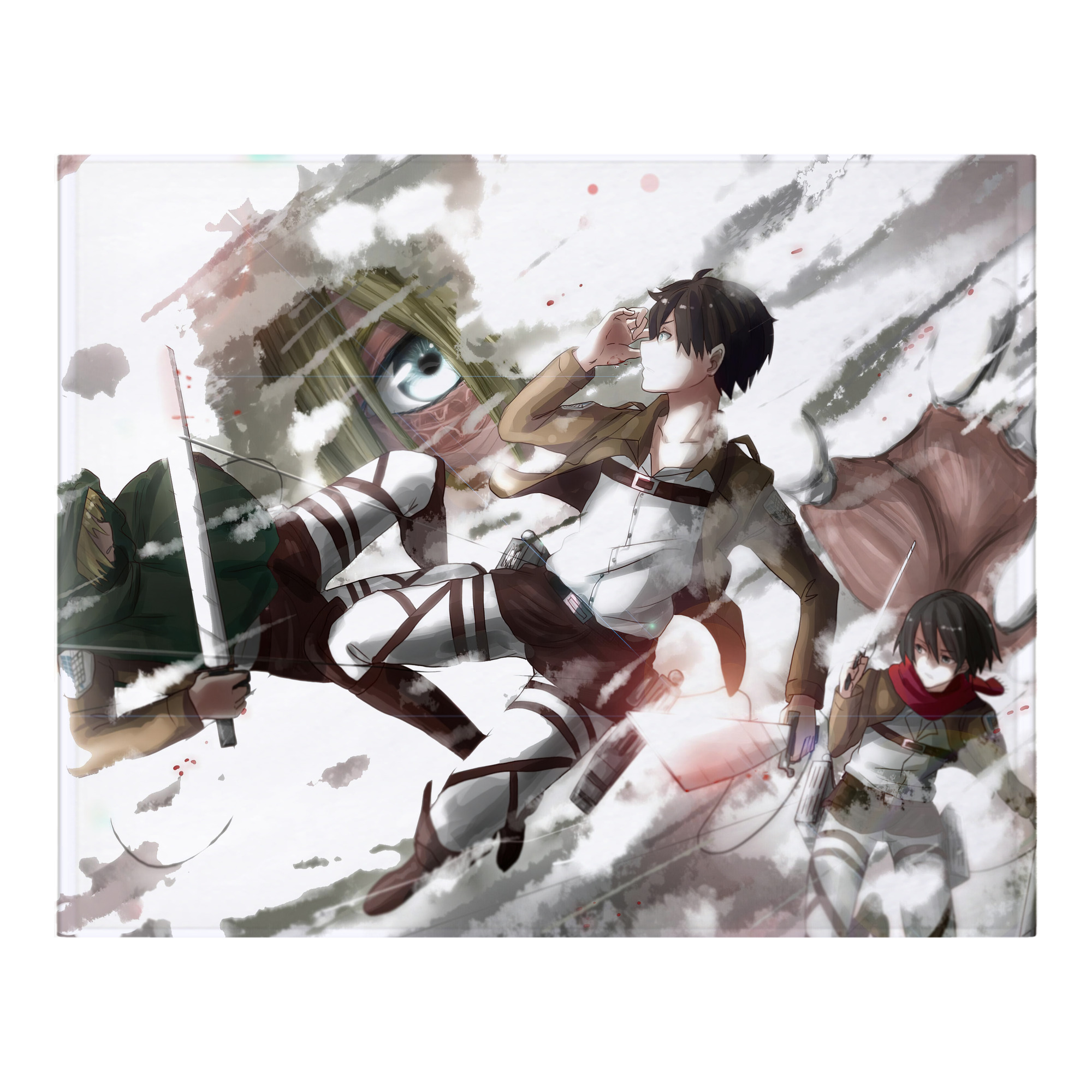 （画像用） 進撃の巨人 Attack on Titan フランネルブランケット・多サイズ対応（横型）