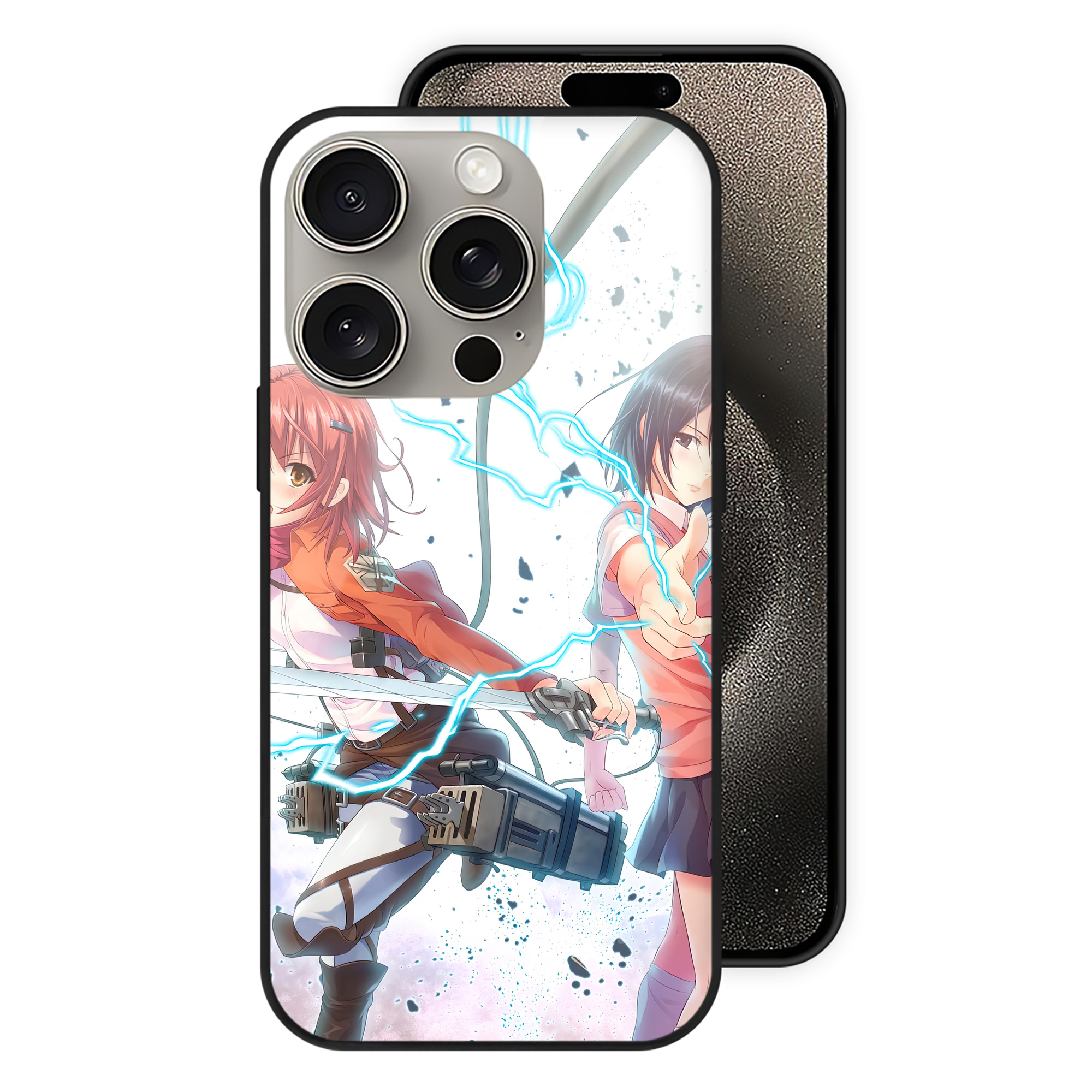 （画像用） 進撃の巨人 Attack on Titan 【iPhone15Pro対応】スマホケース 耐衝撃＆黄変防止 背面ガラス