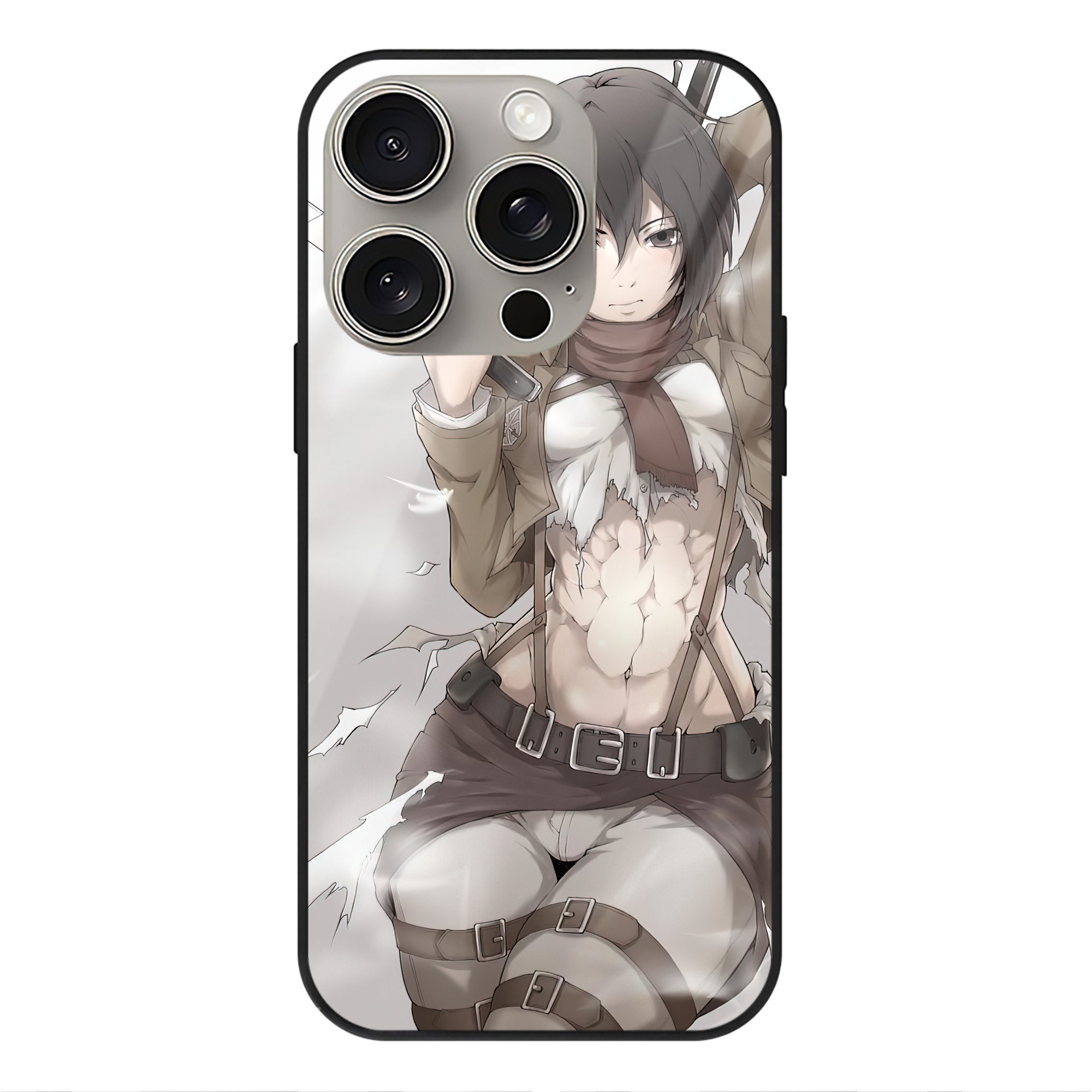 （画像用） 進撃の巨人 Attack on Titan 【iPhone15Pro対応】スマホケース 耐衝撃＆黄変防止 背面ガラス