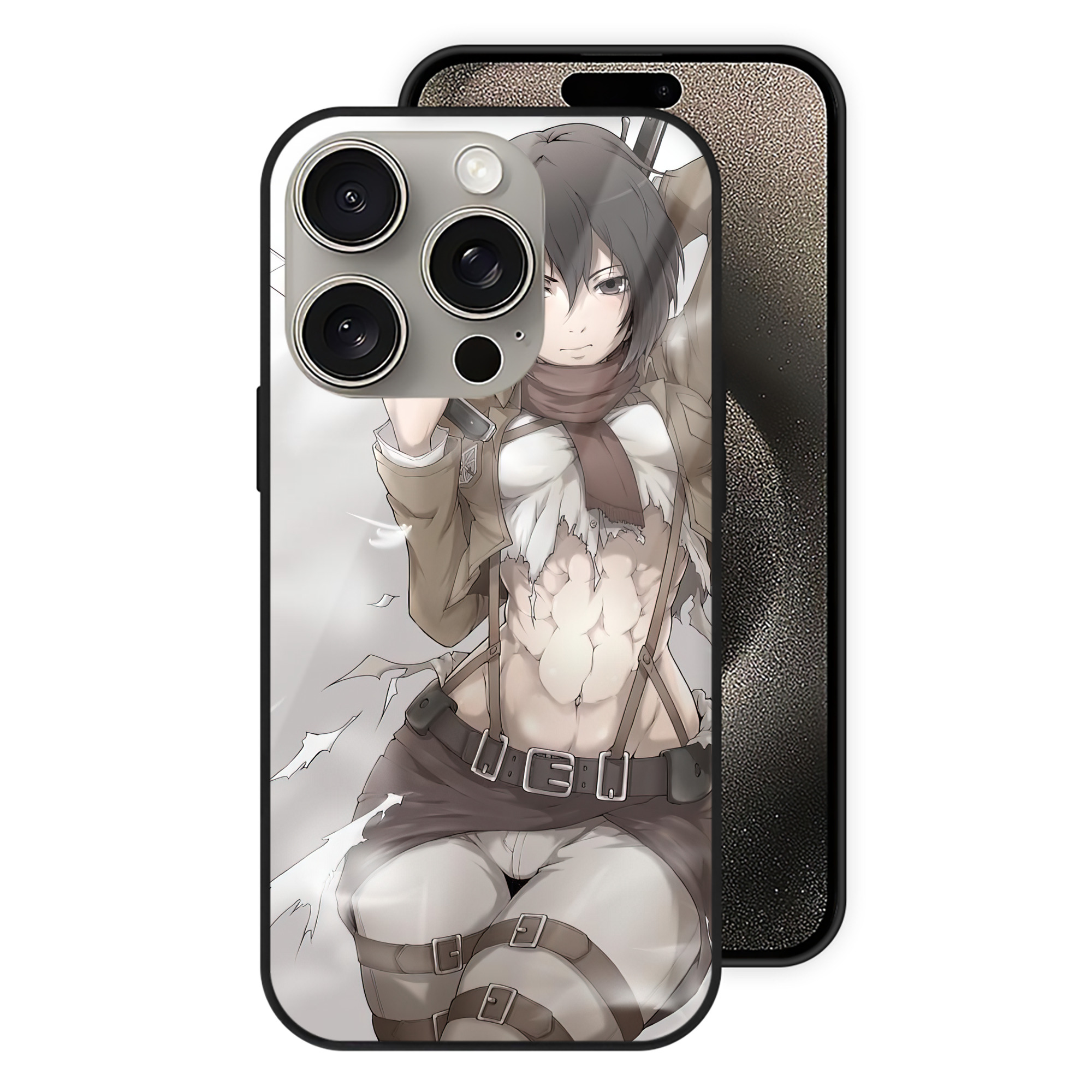 （画像用） 進撃の巨人 Attack on Titan 【iPhone15Pro対応】スマホケース 耐衝撃＆黄変防止 背面ガラス