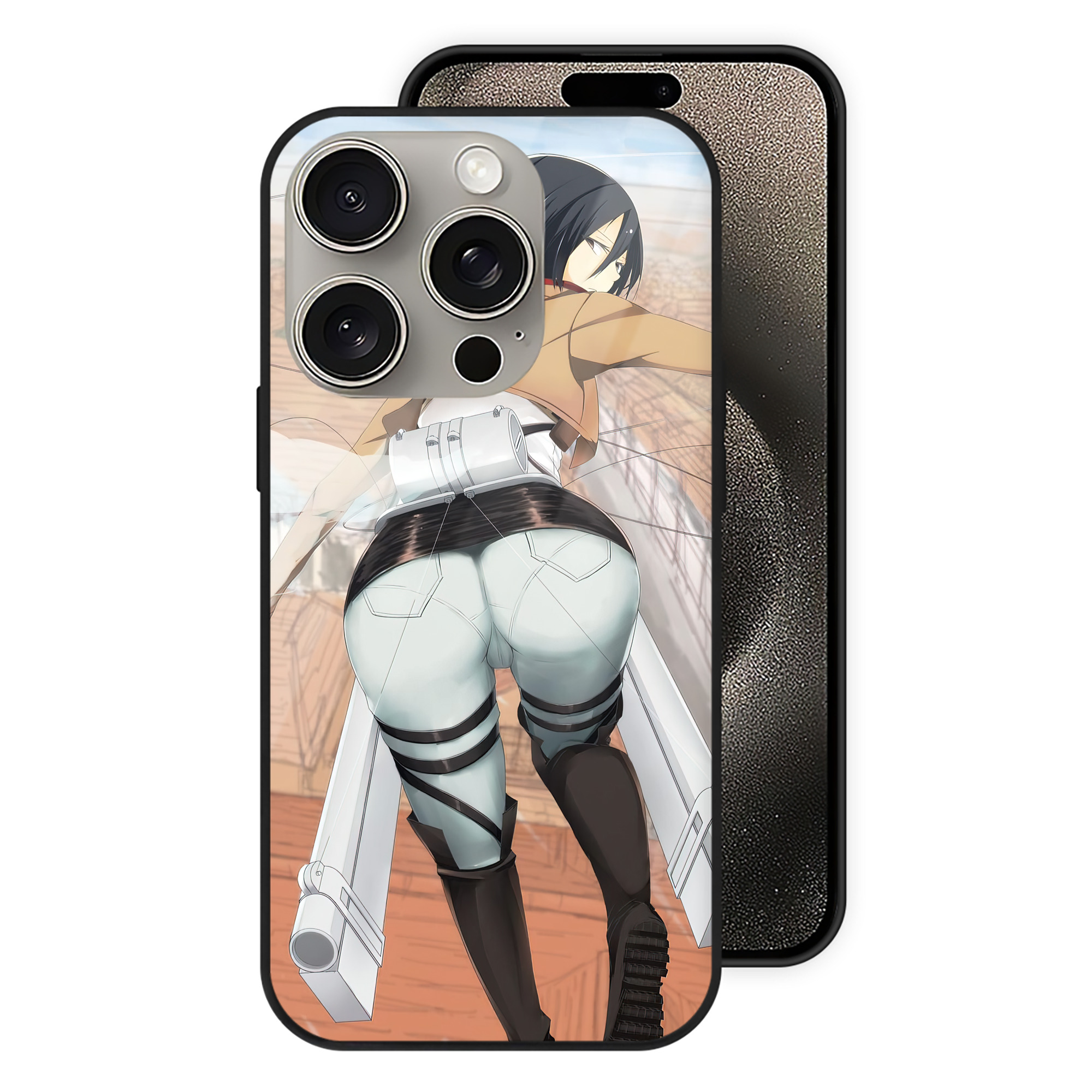 （画像用） 進撃の巨人 Attack on Titan 【iPhone15Pro対応】スマホケース 耐衝撃＆黄変防止 背面ガラス