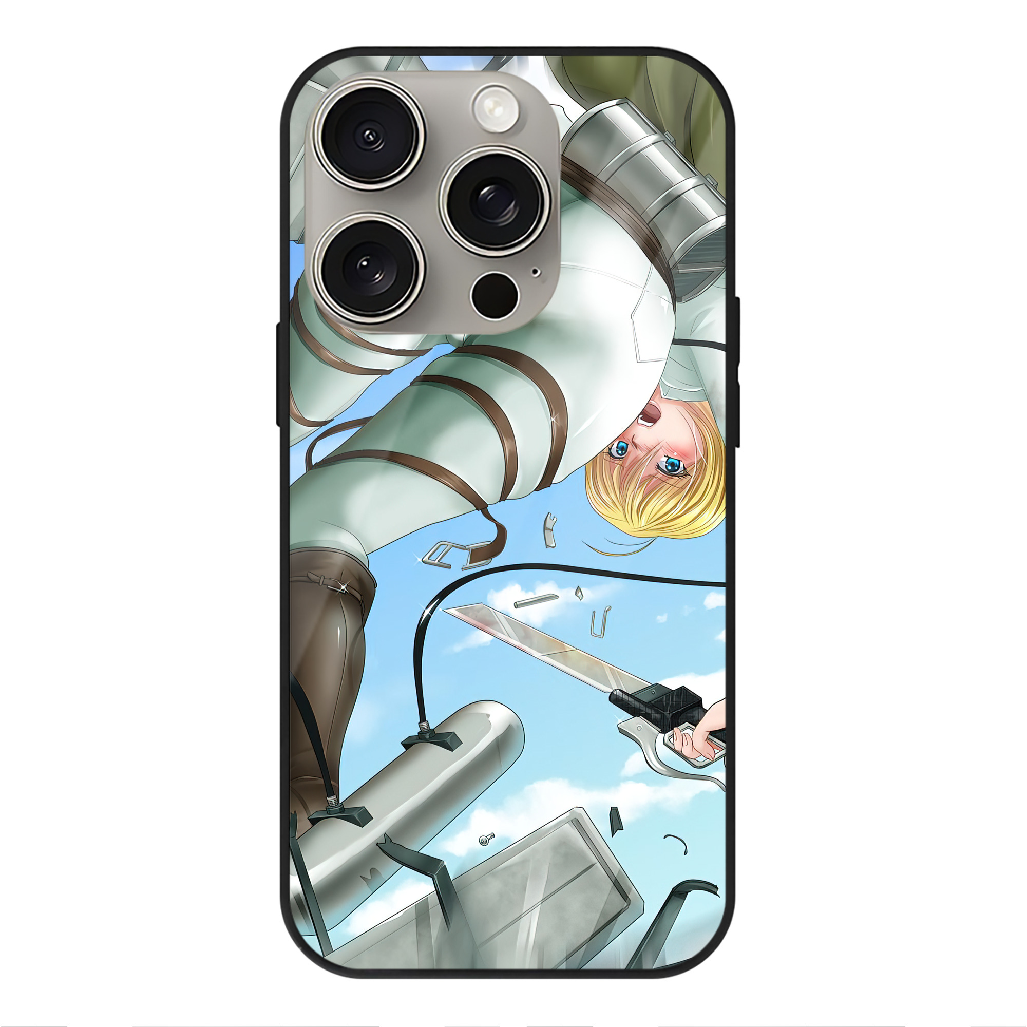 （画像用） 進撃の巨人 Attack on Titan 【iPhone15Pro対応】スマホケース 耐衝撃＆黄変防止 背面ガラス