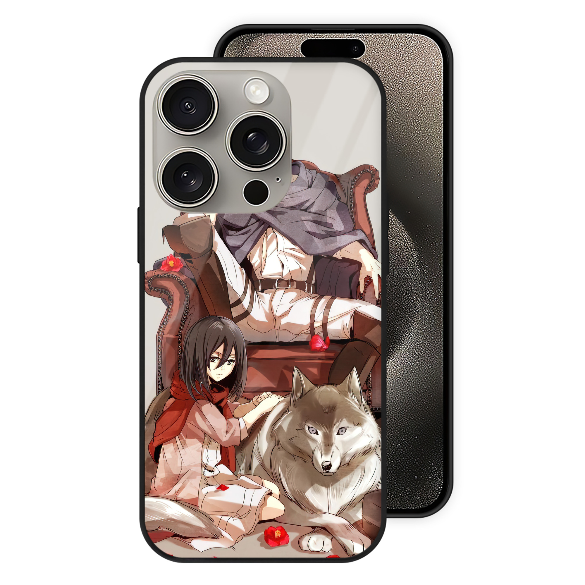 （画像用） 進撃の巨人 Attack on Titan 【iPhone15Pro対応】スマホケース 耐衝撃＆黄変防止 背面ガラス