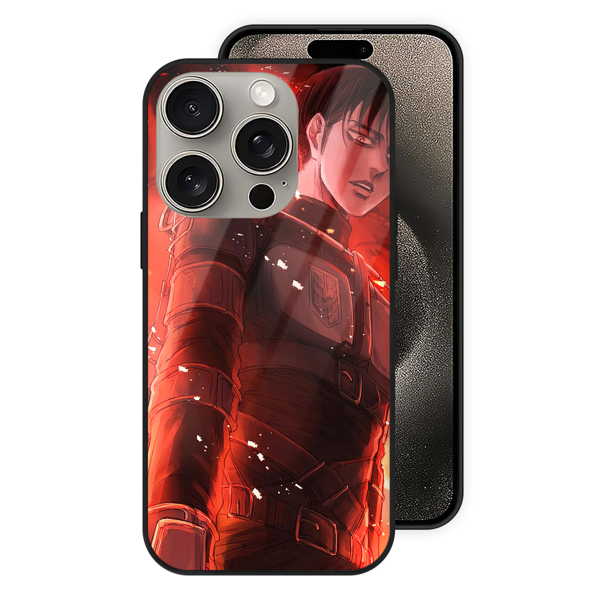 （画像用） 進撃の巨人 Attack on Titan 【iPhone15Pro対応】スマホケース 耐衝撃＆黄変防止 背面ガラス