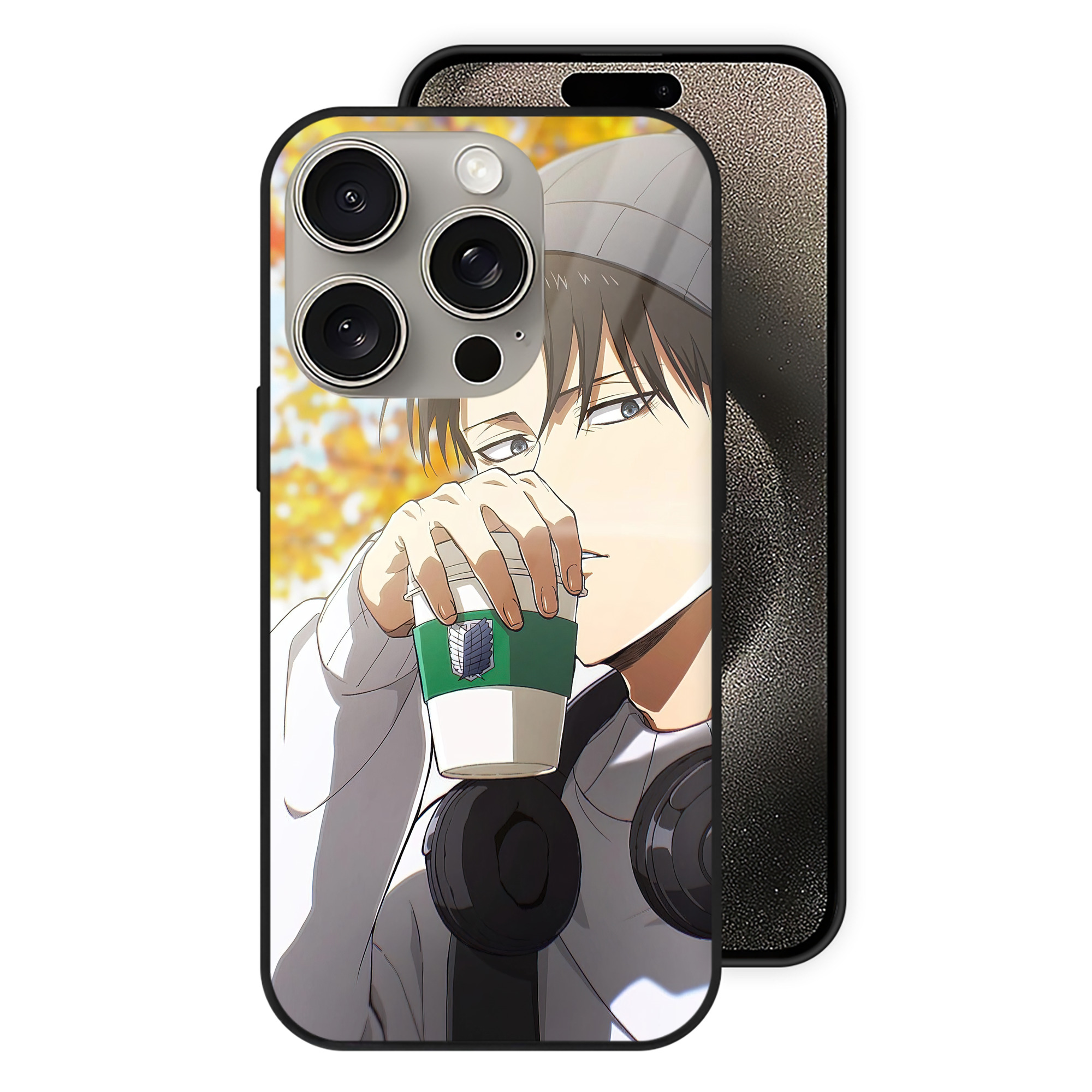 （画像用） 進撃の巨人 Attack on Titan 【iPhone15Pro対応】スマホケース 耐衝撃＆黄変防止 背面ガラス