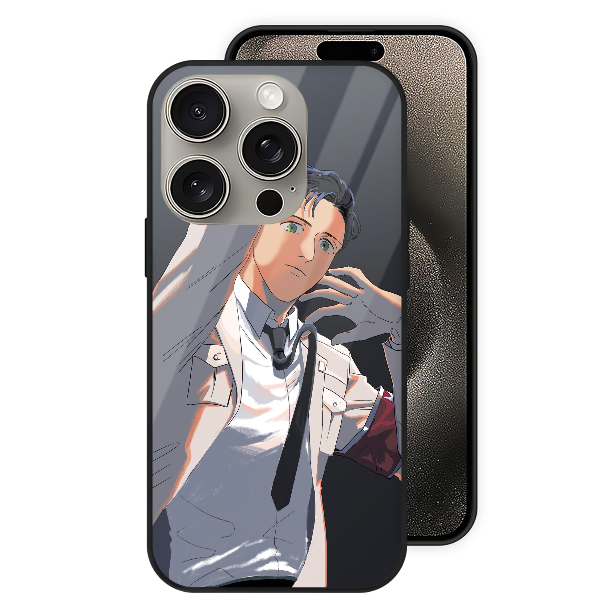 （画像用） 進撃の巨人 Attack on Titan 【iPhone15Pro対応】スマホケース 耐衝撃＆黄変防止 背面ガラス