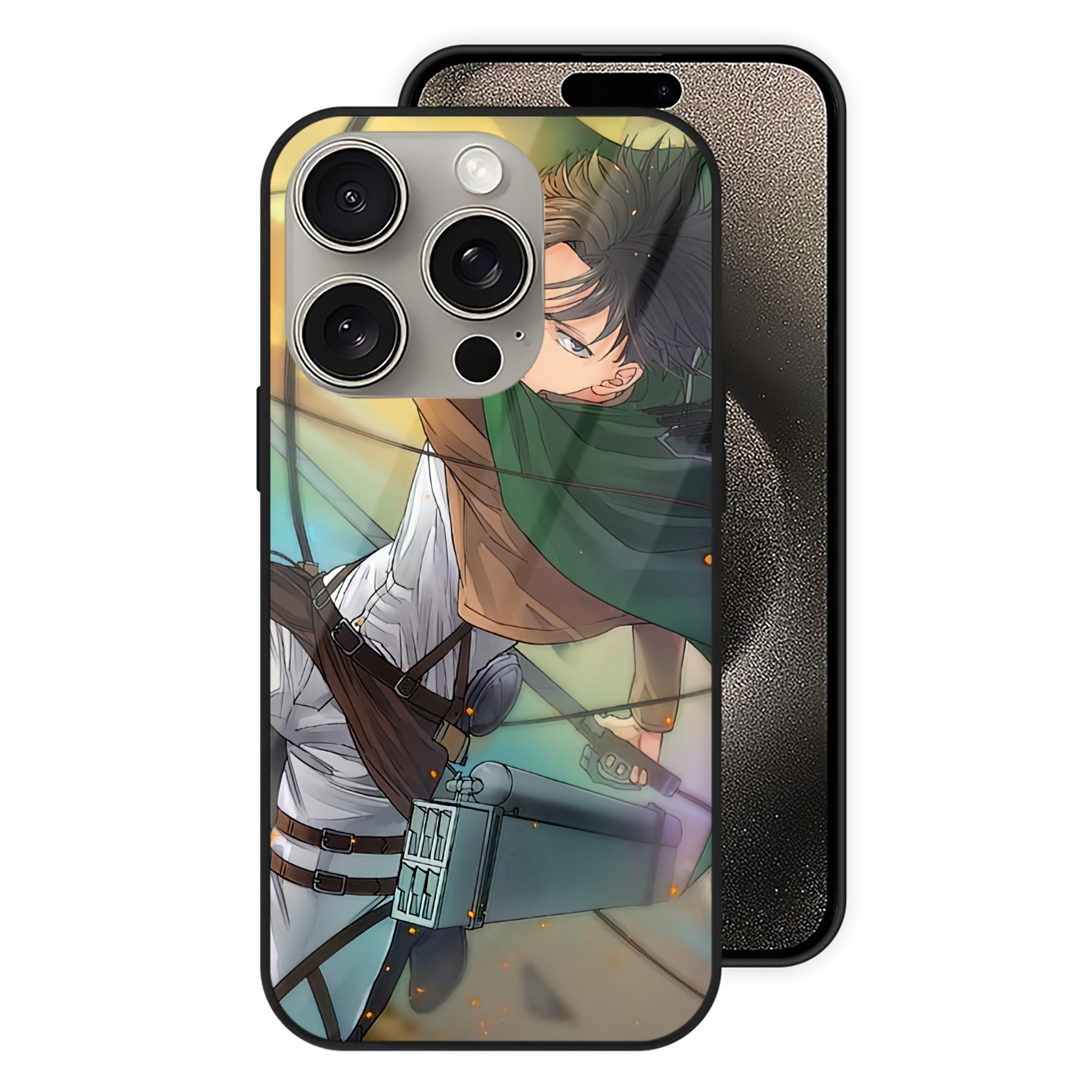 （画像用） 進撃の巨人 Attack on Titan 【iPhone15Pro対応】スマホケース 耐衝撃＆黄変防止 背面ガラス