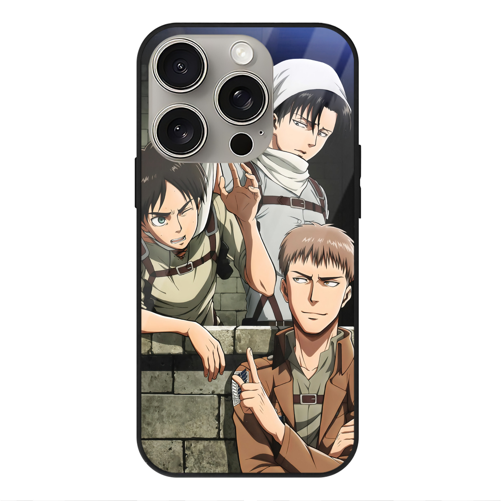 （画像用） 進撃の巨人 Attack on Titan 【iPhone15Pro対応】スマホケース 耐衝撃＆黄変防止 背面ガラス
