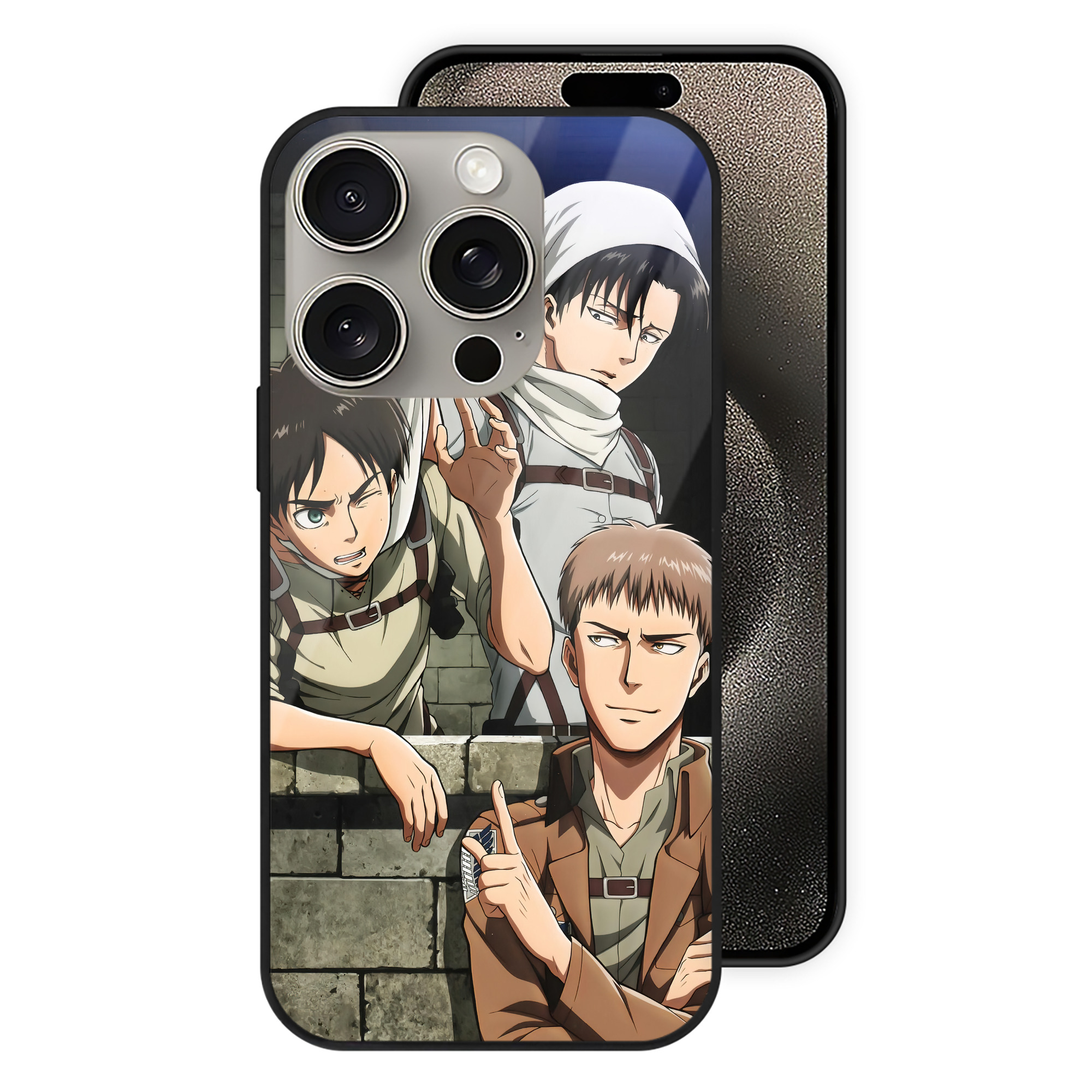 （画像用） 進撃の巨人 Attack on Titan 【iPhone15Pro対応】スマホケース 耐衝撃＆黄変防止 背面ガラス