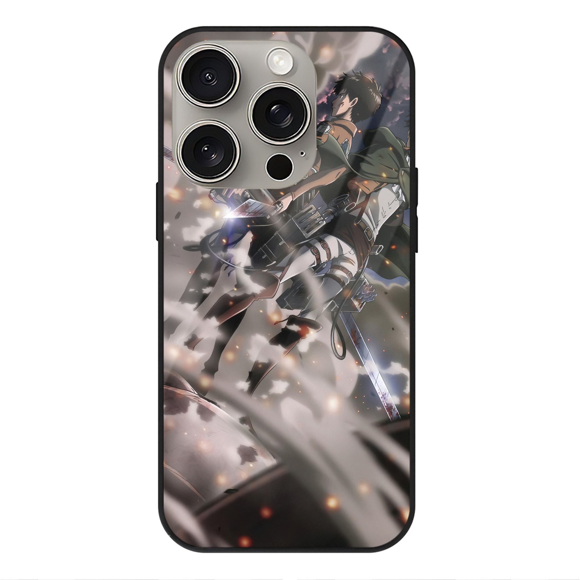 （画像用） 進撃の巨人 Attack on Titan 【iPhone15Pro対応】スマホケース 耐衝撃＆黄変防止 背面ガラス