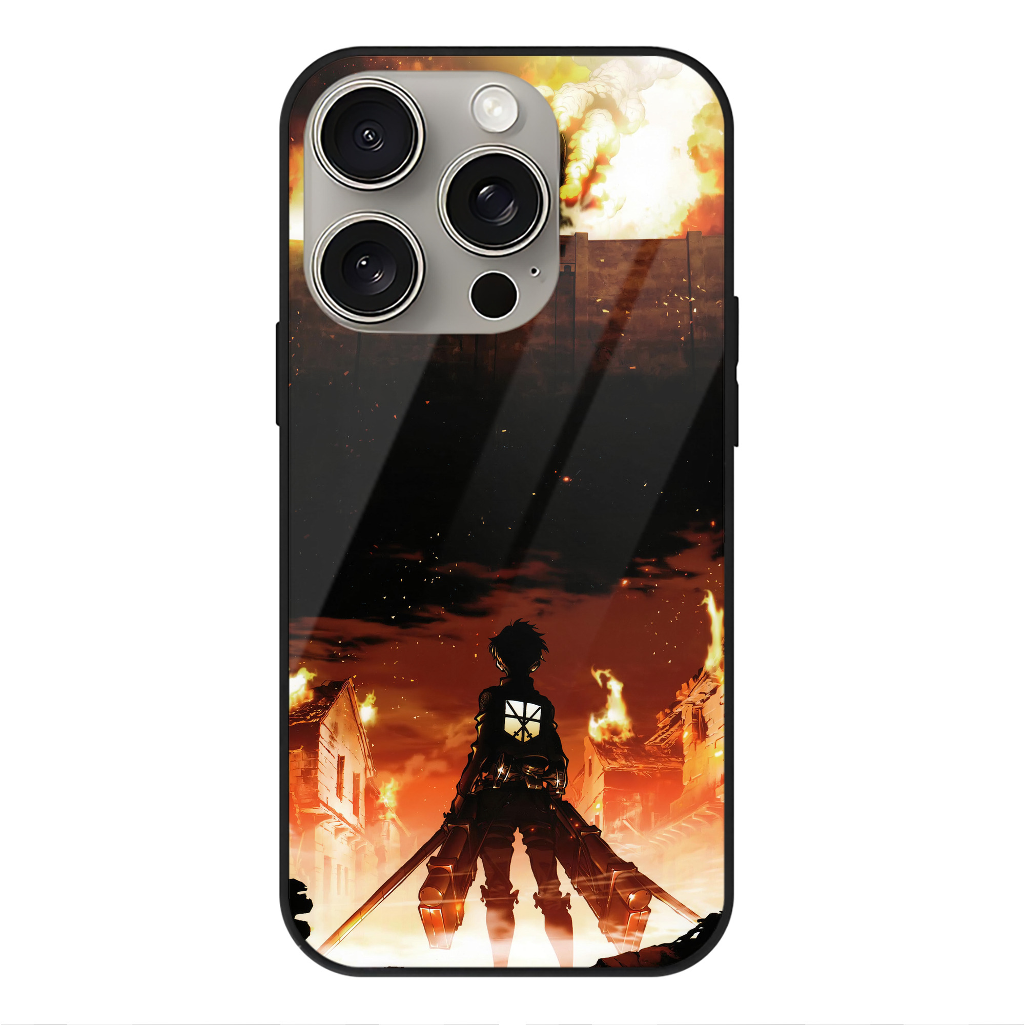 （画像用） 進撃の巨人 Attack on Titan 【iPhone15Pro対応】スマホケース 耐衝撃＆黄変防止 背面ガラス