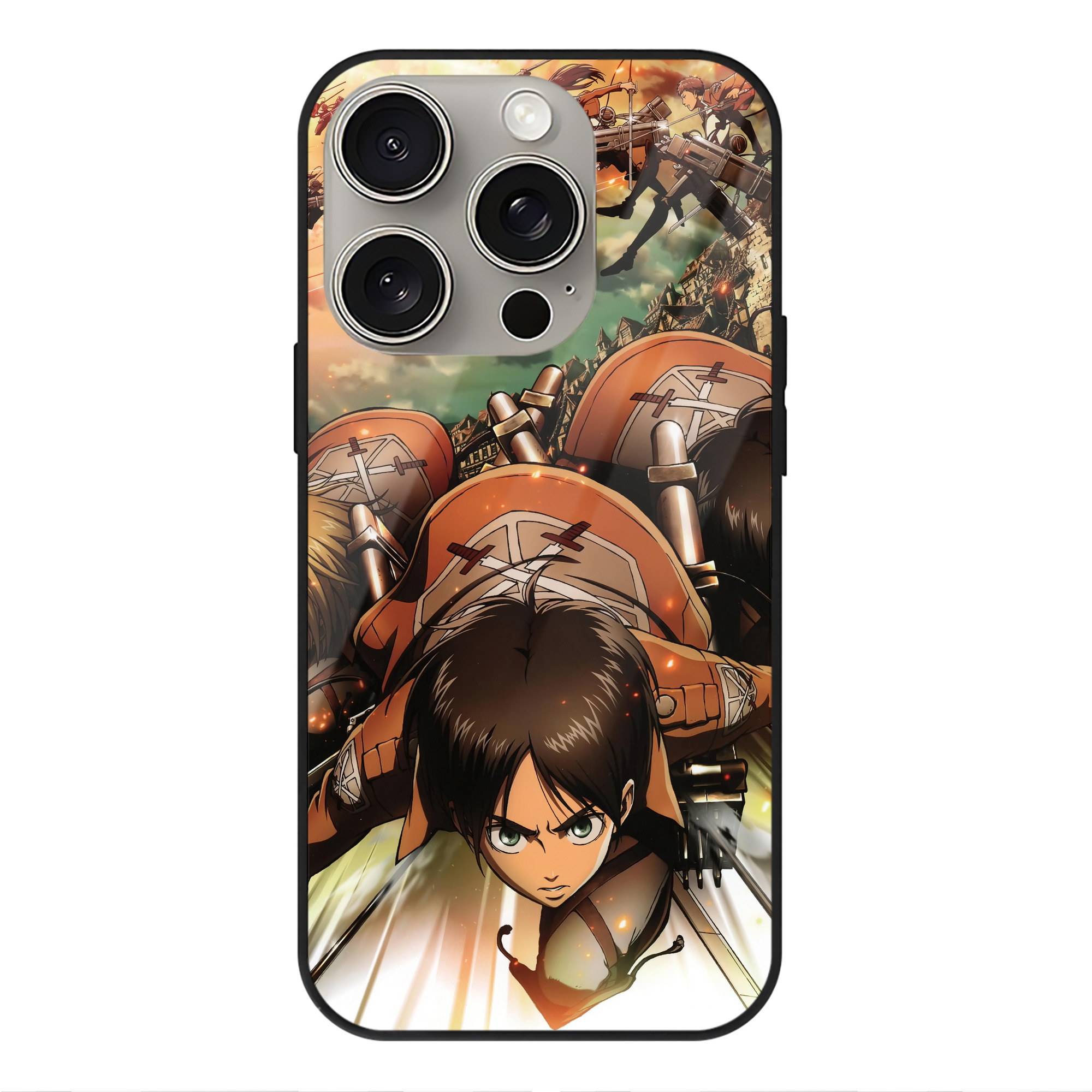 （画像用） 進撃の巨人 Attack on Titan 【iPhone15Pro対応】スマホケース 耐衝撃＆黄変防止 背面ガラス