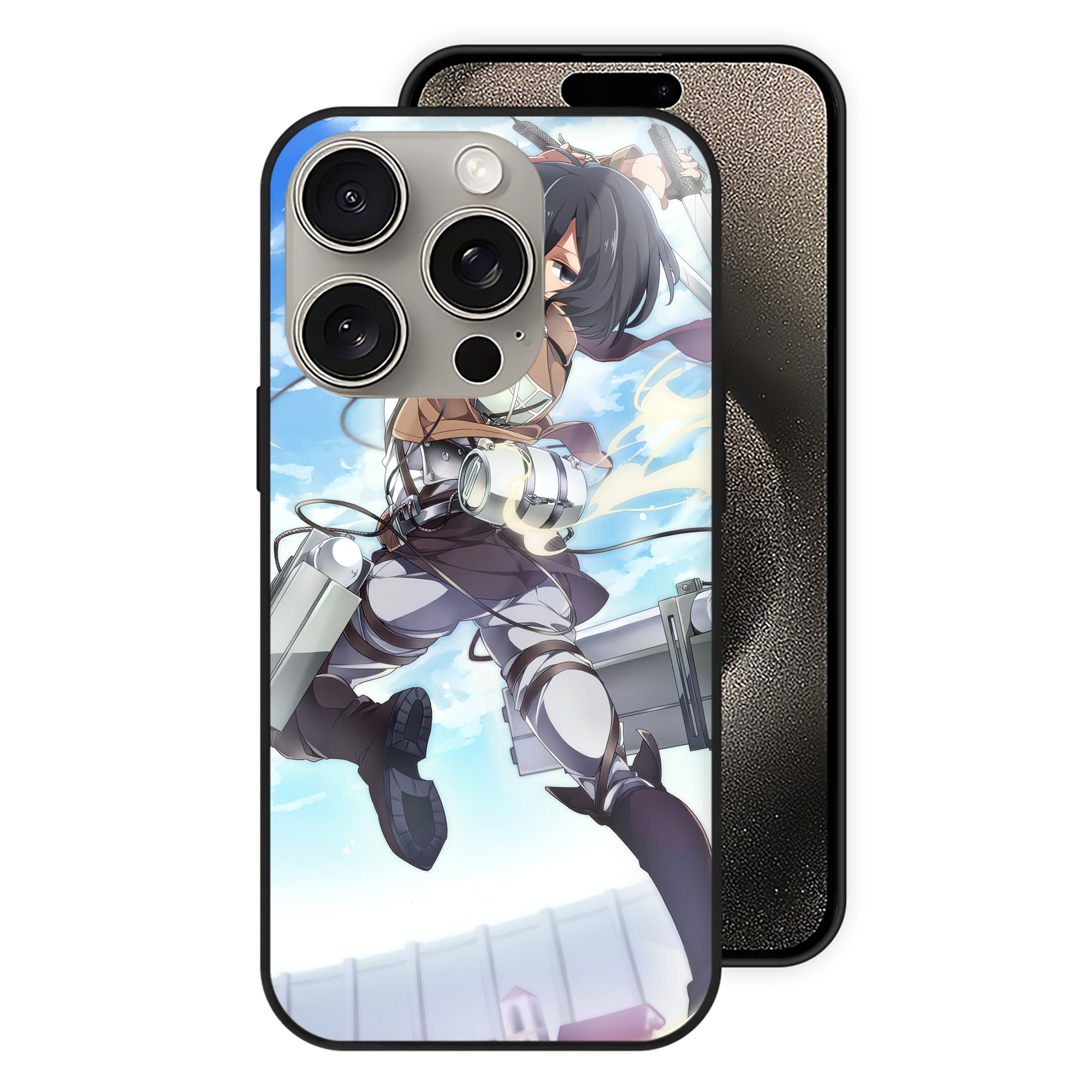 （画像用） 進撃の巨人 Attack on Titan 【iPhone15Pro対応】スマホケース 耐衝撃＆黄変防止 背面ガラス