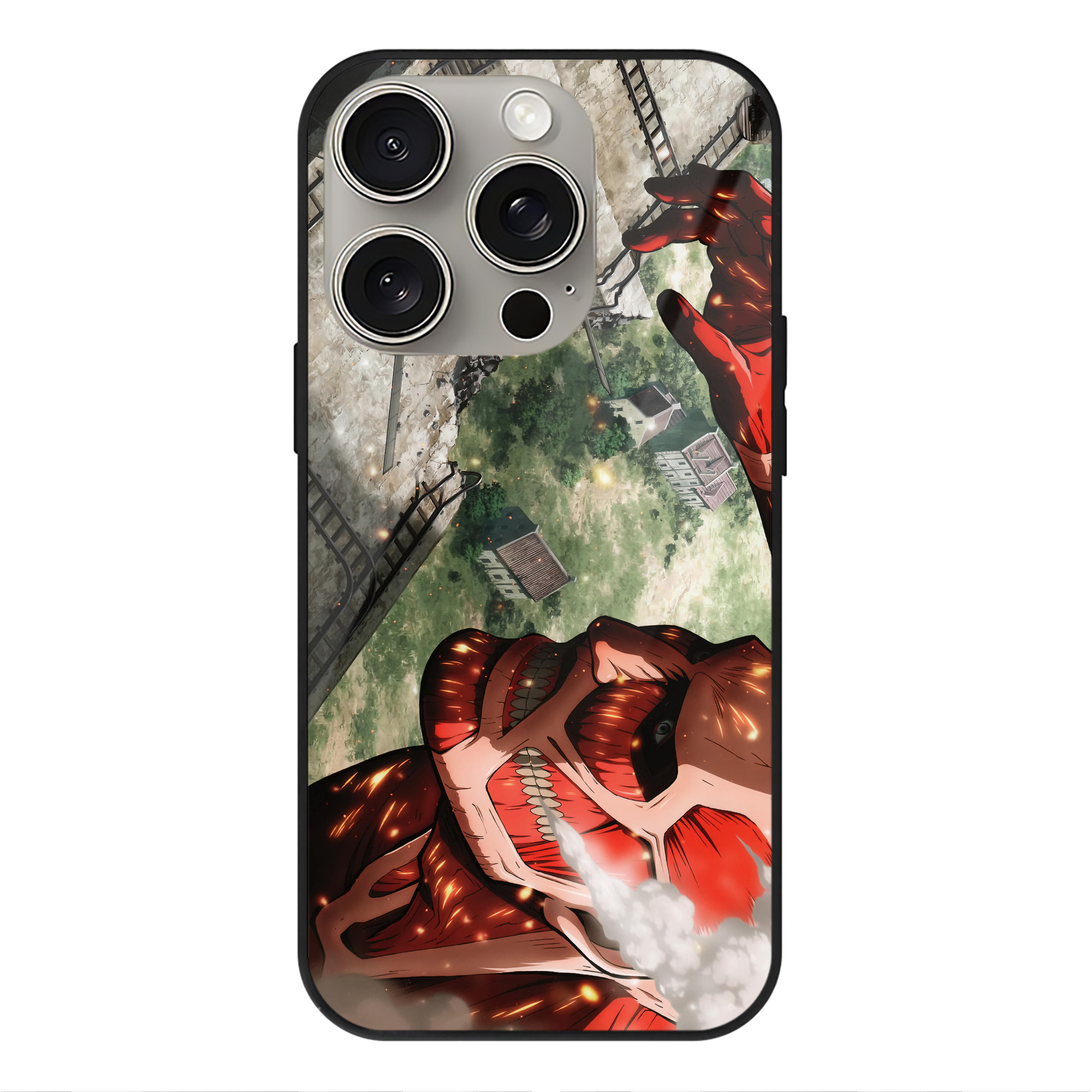 （画像用） 進撃の巨人 Attack on Titan 【iPhone15Pro対応】スマホケース 耐衝撃＆黄変防止 背面ガラス