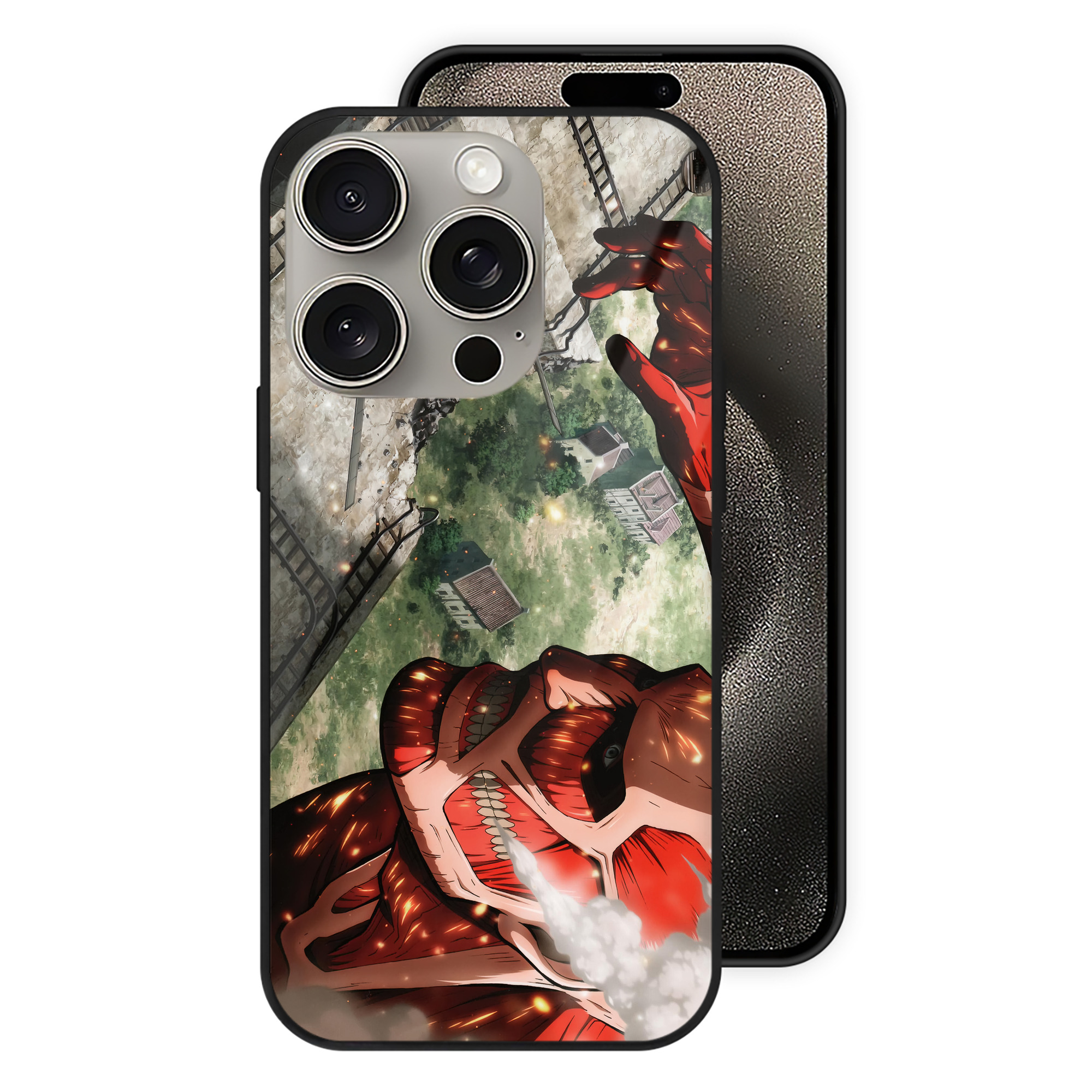 （画像用） 進撃の巨人 Attack on Titan 【iPhone15Pro対応】スマホケース 耐衝撃＆黄変防止 背面ガラス