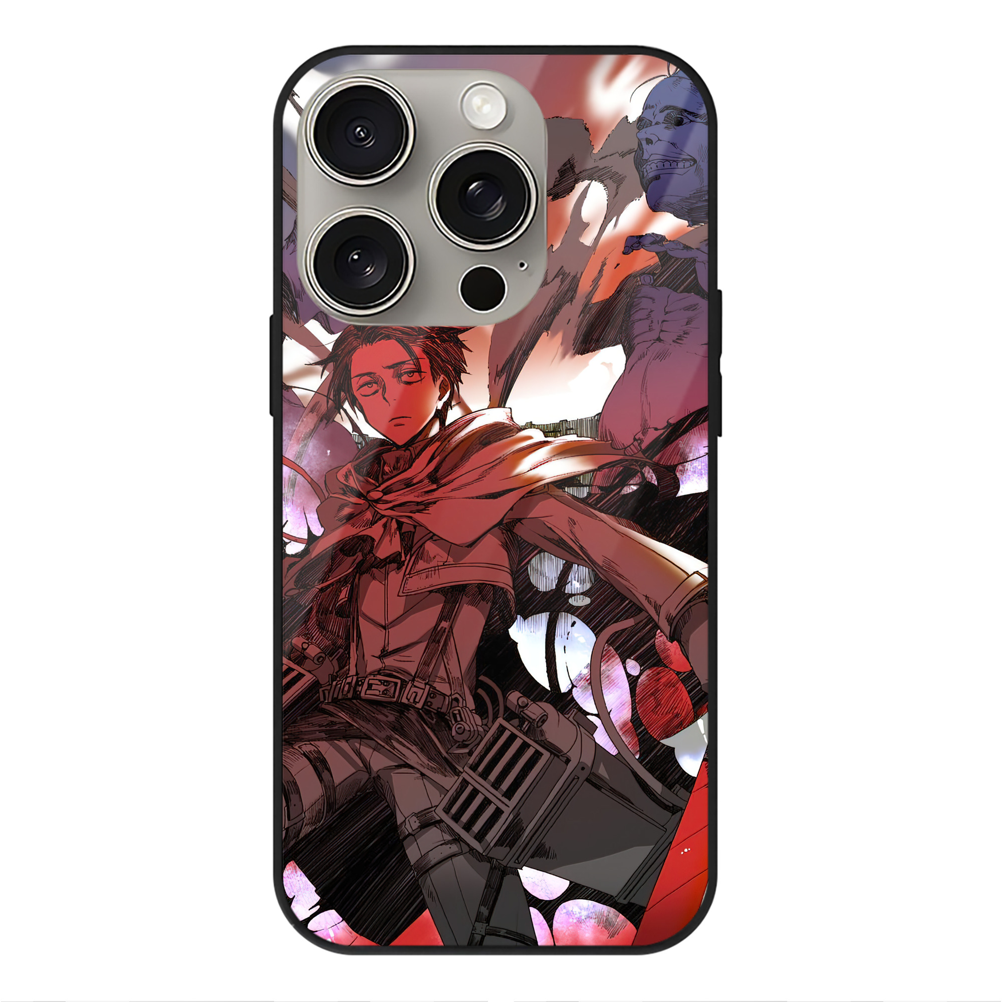 （画像用） 進撃の巨人 Attack on Titan 【iPhone15Pro対応】スマホケース 耐衝撃＆黄変防止 背面ガラス