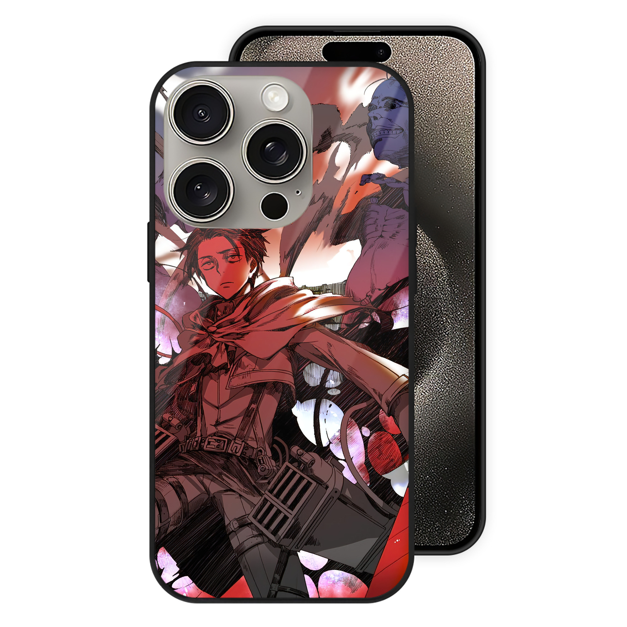 （画像用） 進撃の巨人 Attack on Titan 【iPhone15Pro対応】スマホケース 耐衝撃＆黄変防止 背面ガラス